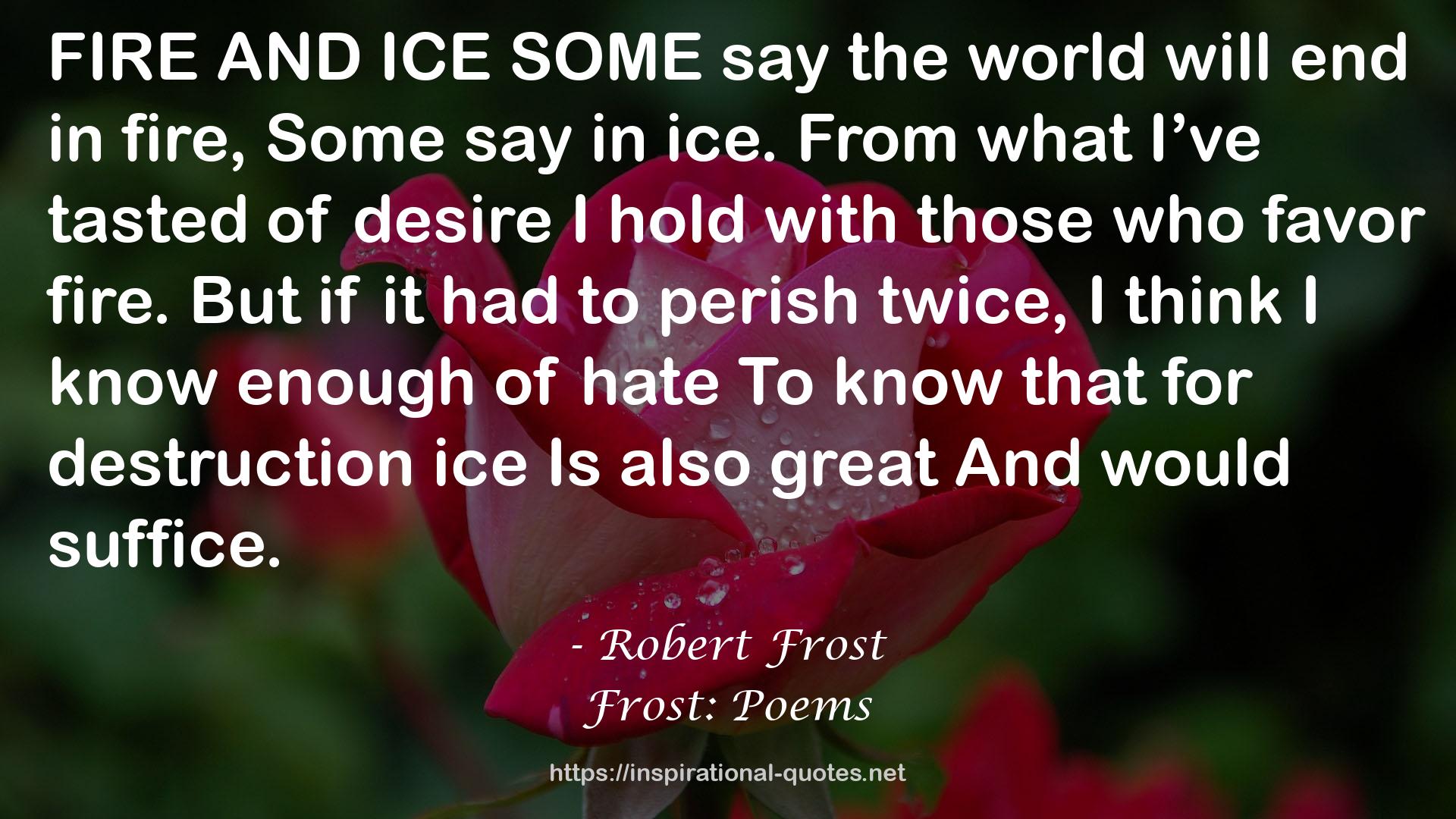 Frost: Poems QUOTES