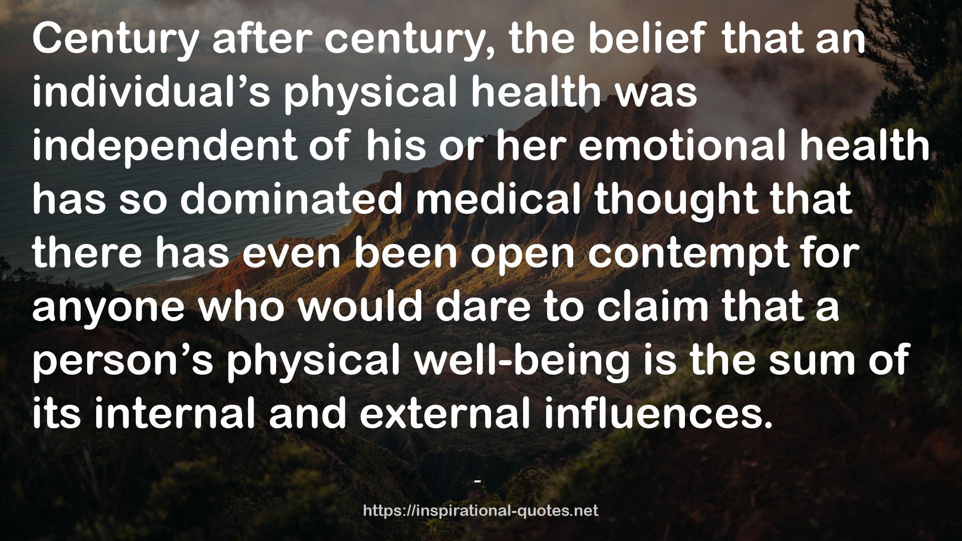 an individual’s physical health  QUOTES