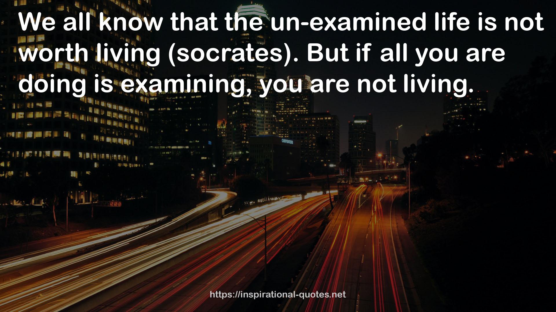 the un-examined life  QUOTES