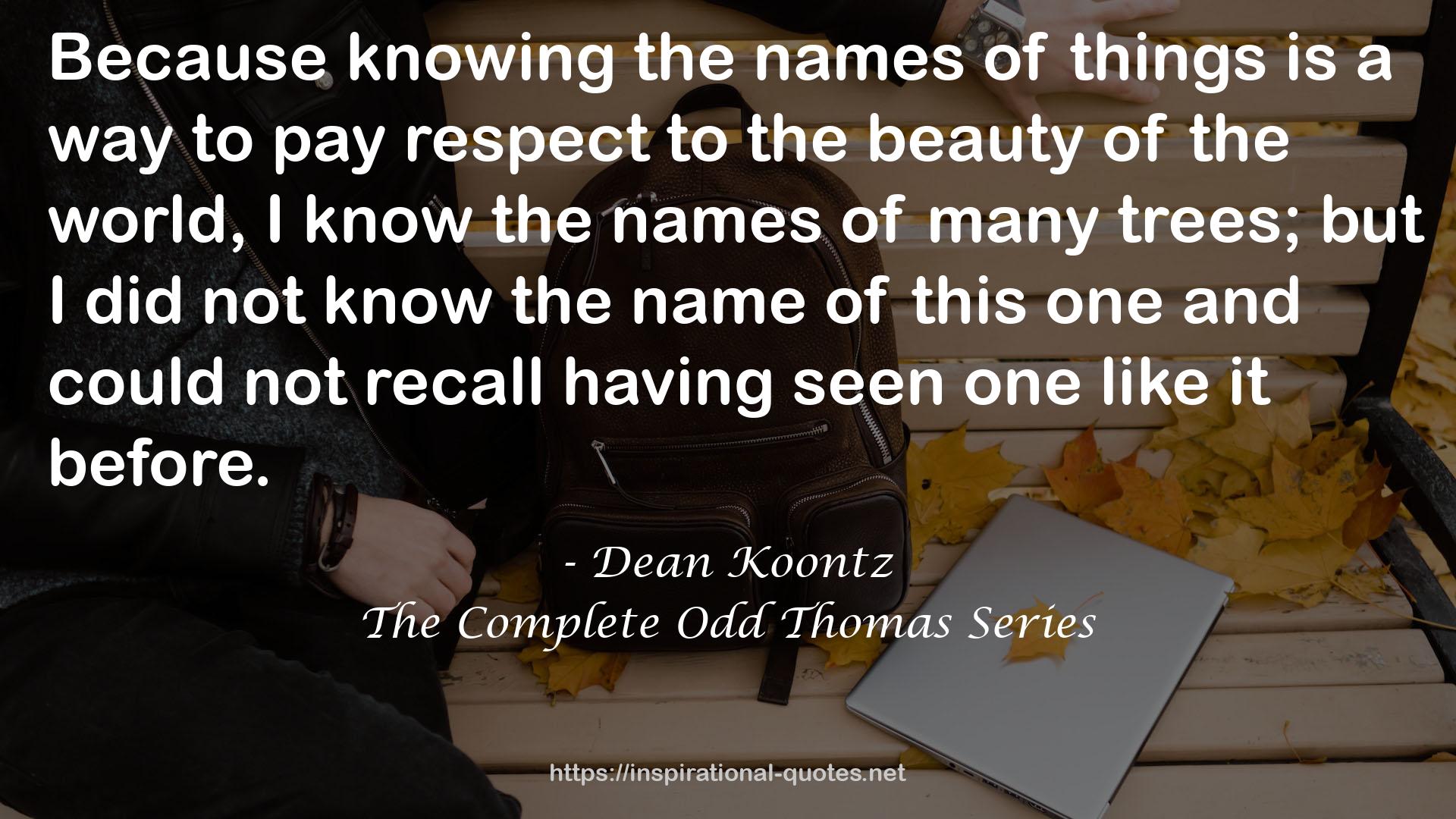 The Complete Odd Thomas Series QUOTES