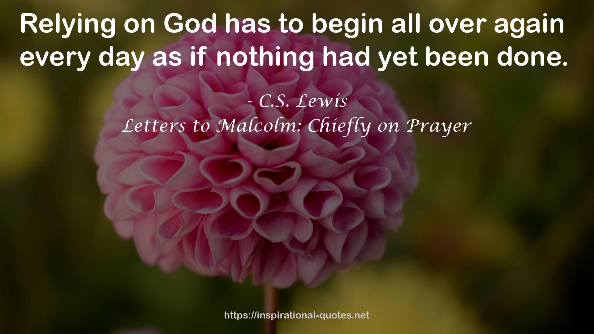 Letters to Malcolm: Chiefly on Prayer QUOTES