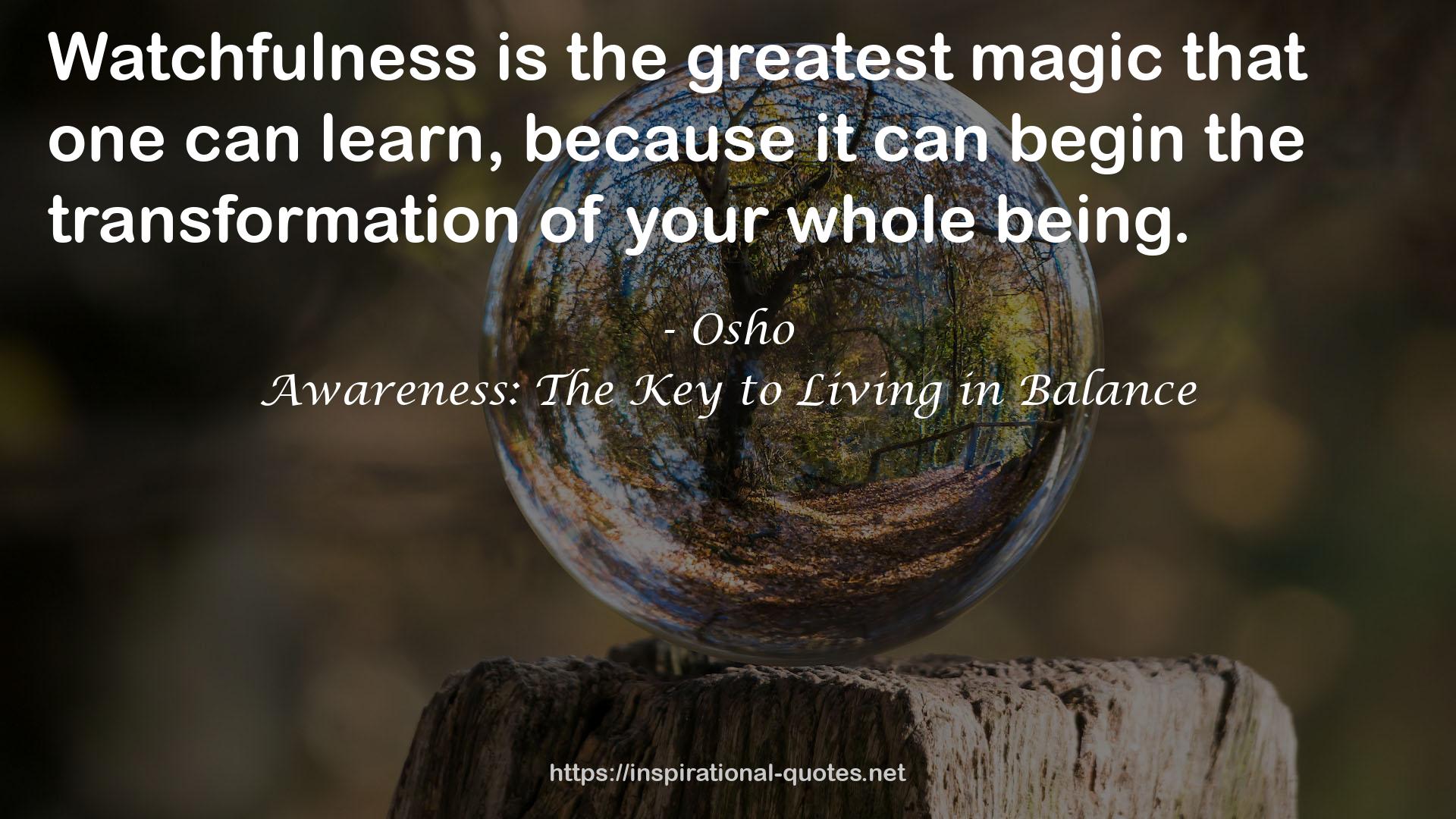 Awareness: The Key to Living in Balance QUOTES