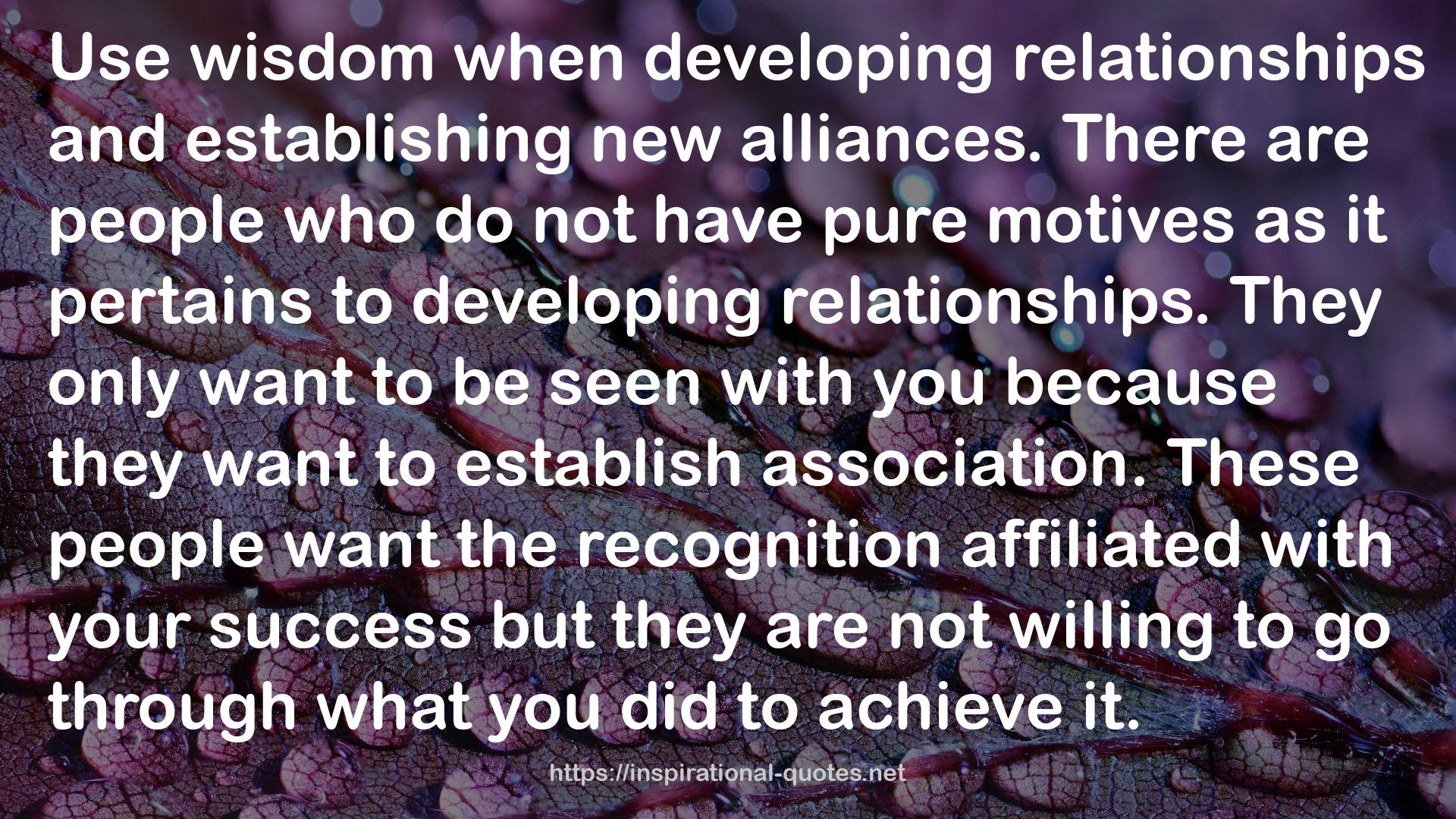 developing relationships  QUOTES