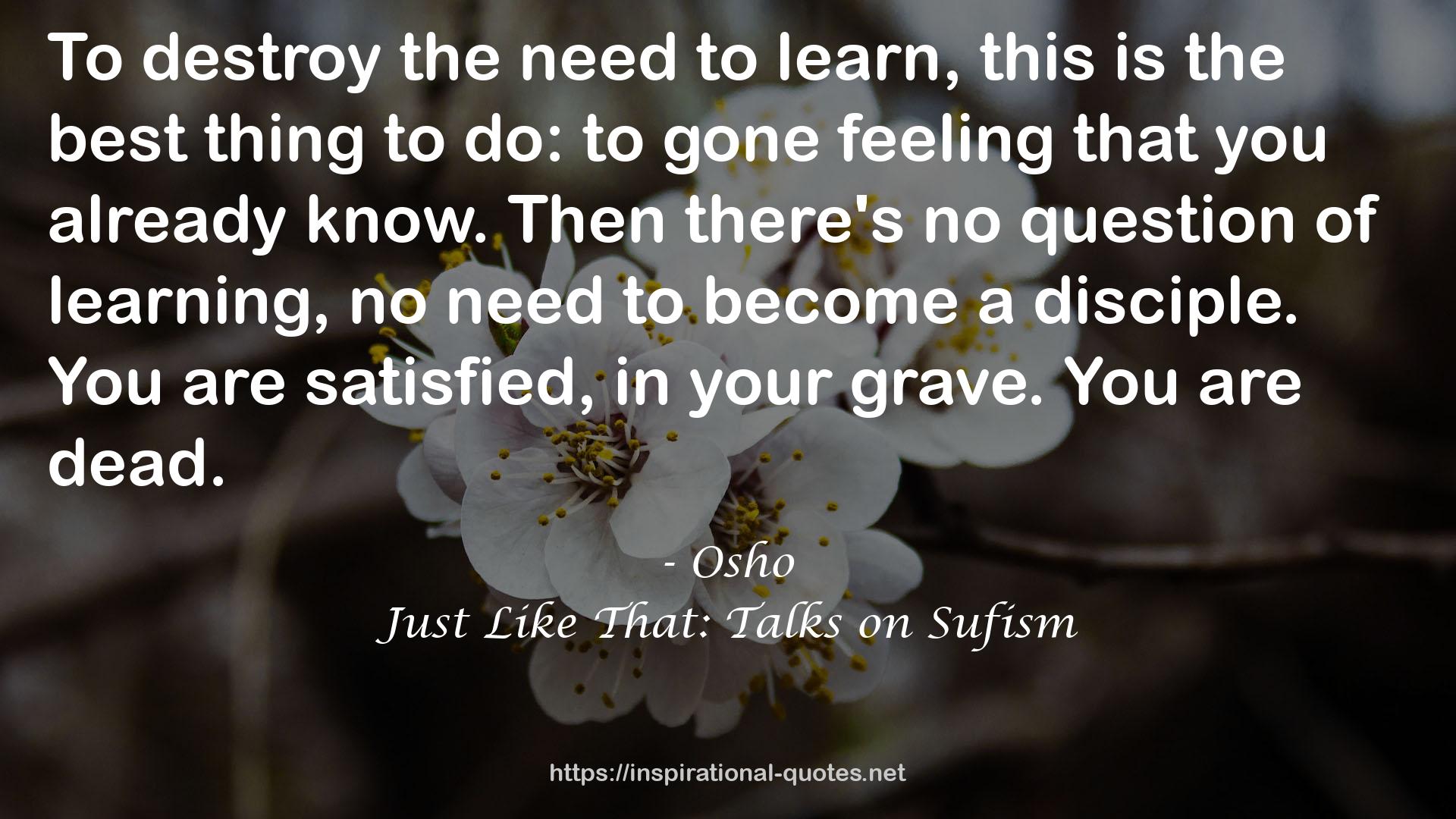 Just Like That: Talks on Sufism QUOTES