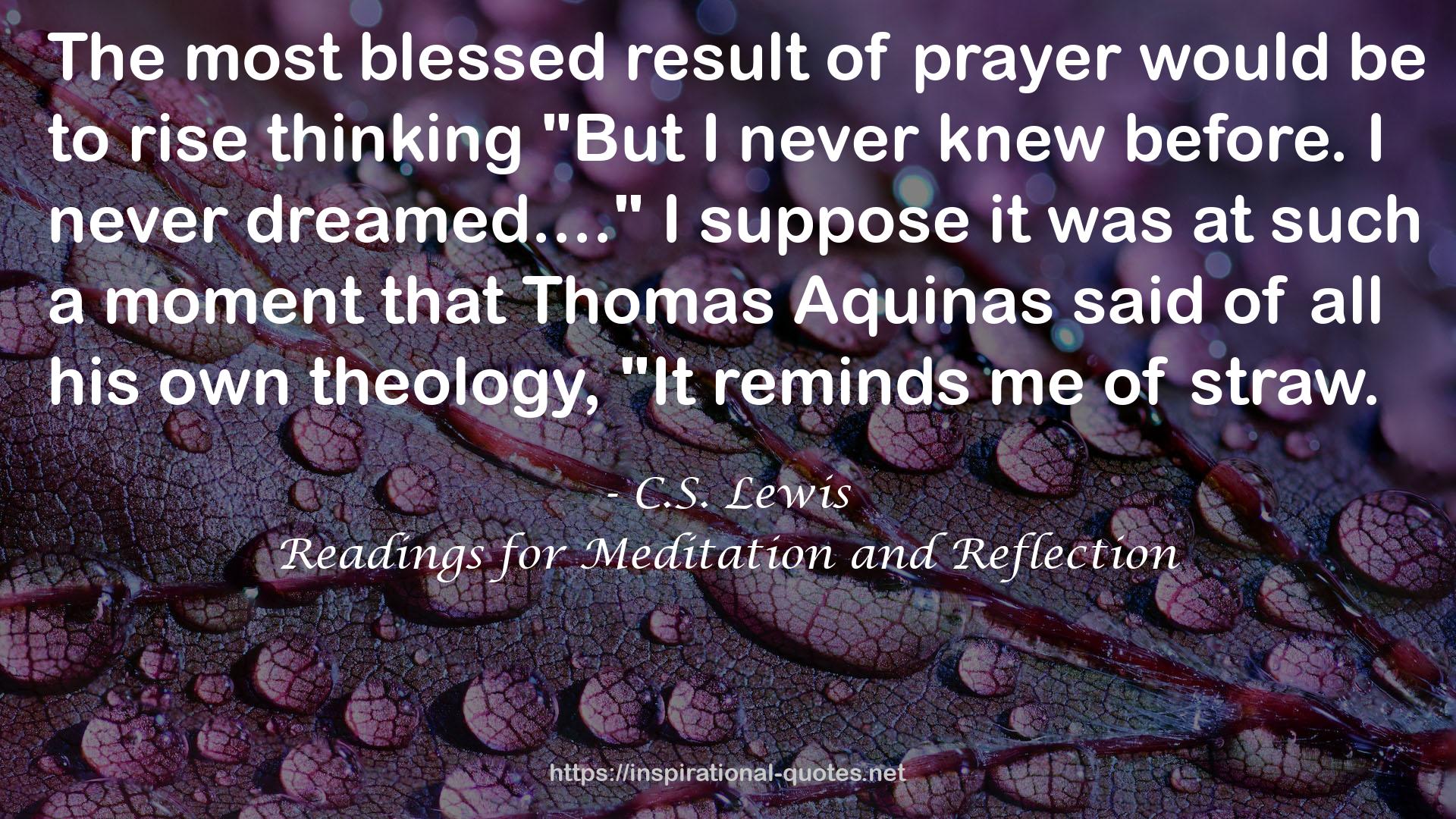 Readings for Meditation and Reflection QUOTES
