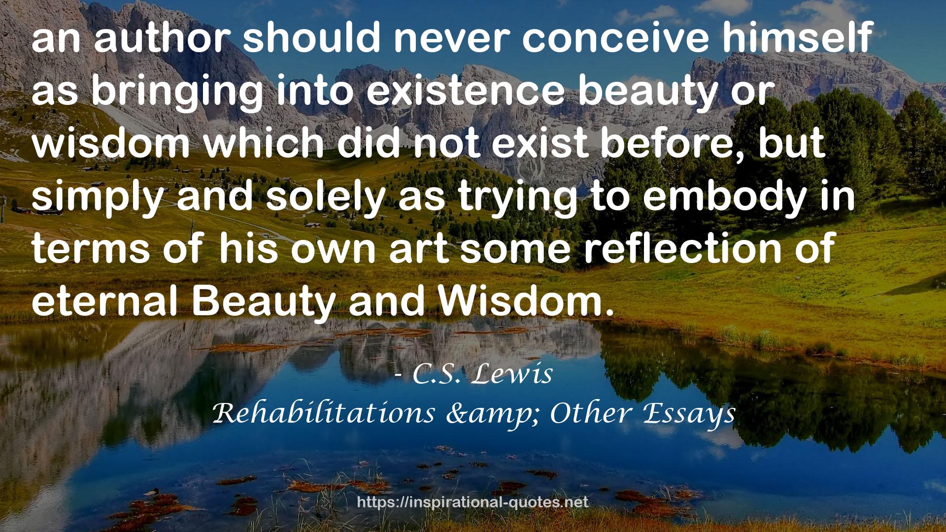 Rehabilitations & Other Essays QUOTES