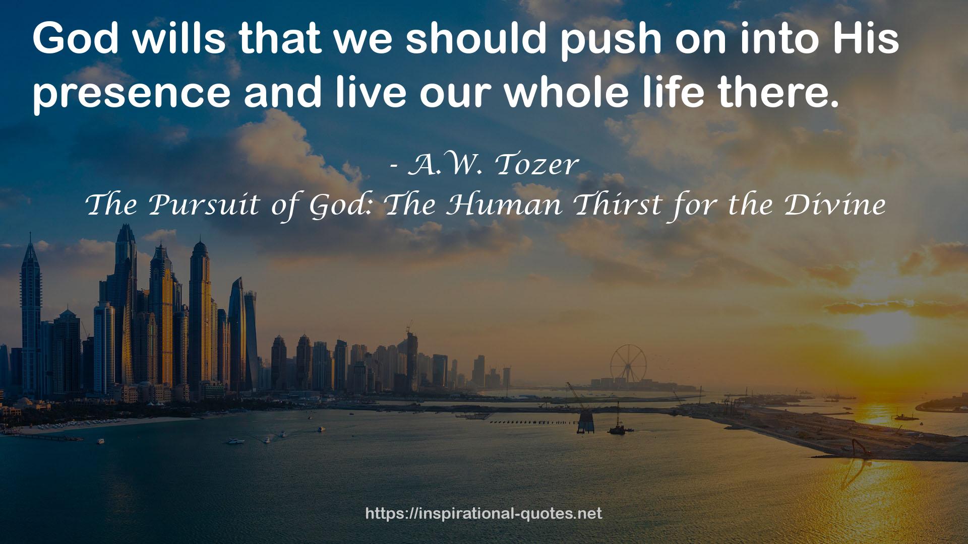 The Pursuit of God: The Human Thirst for the Divine QUOTES