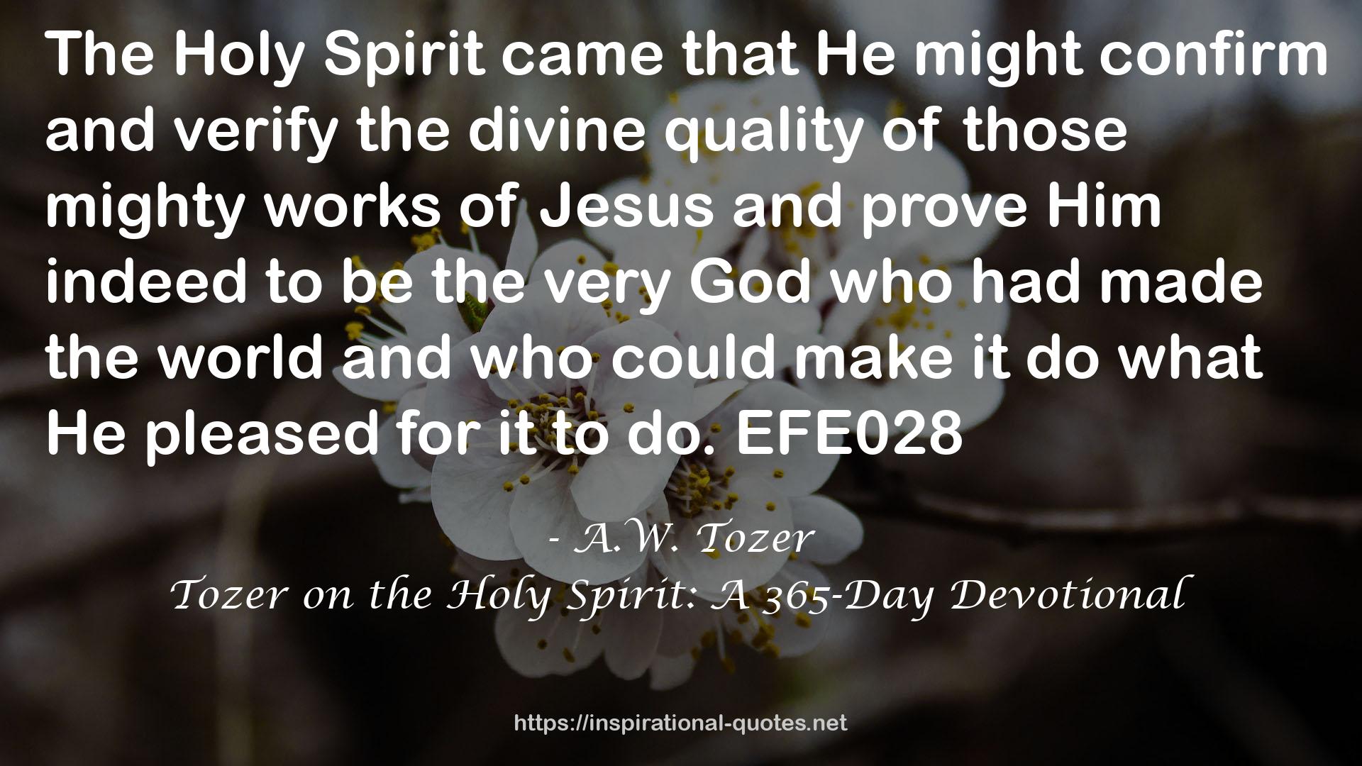 Tozer on the Holy Spirit: A 365-Day Devotional QUOTES