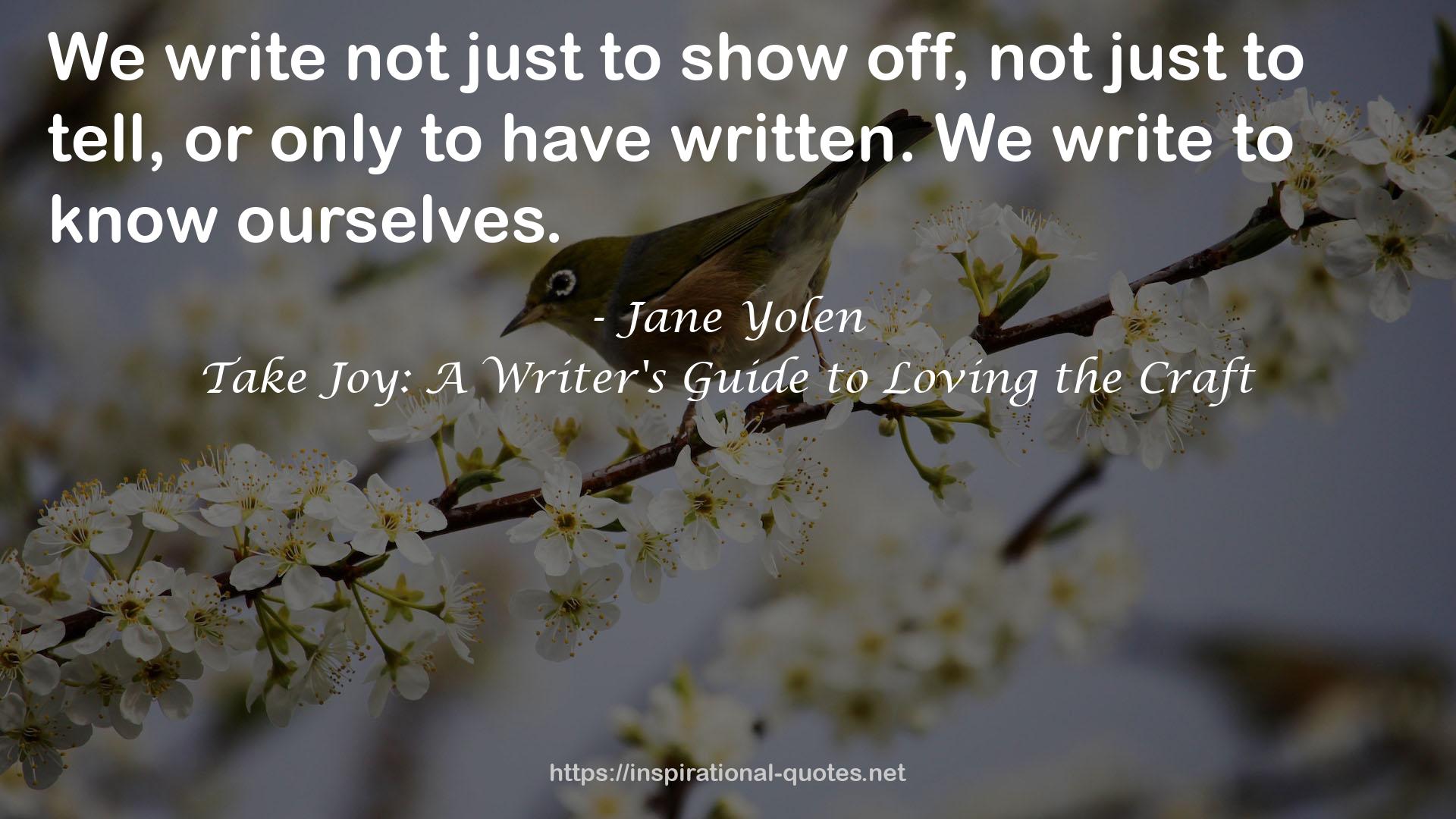 Take Joy: A Writer's Guide to Loving the Craft QUOTES