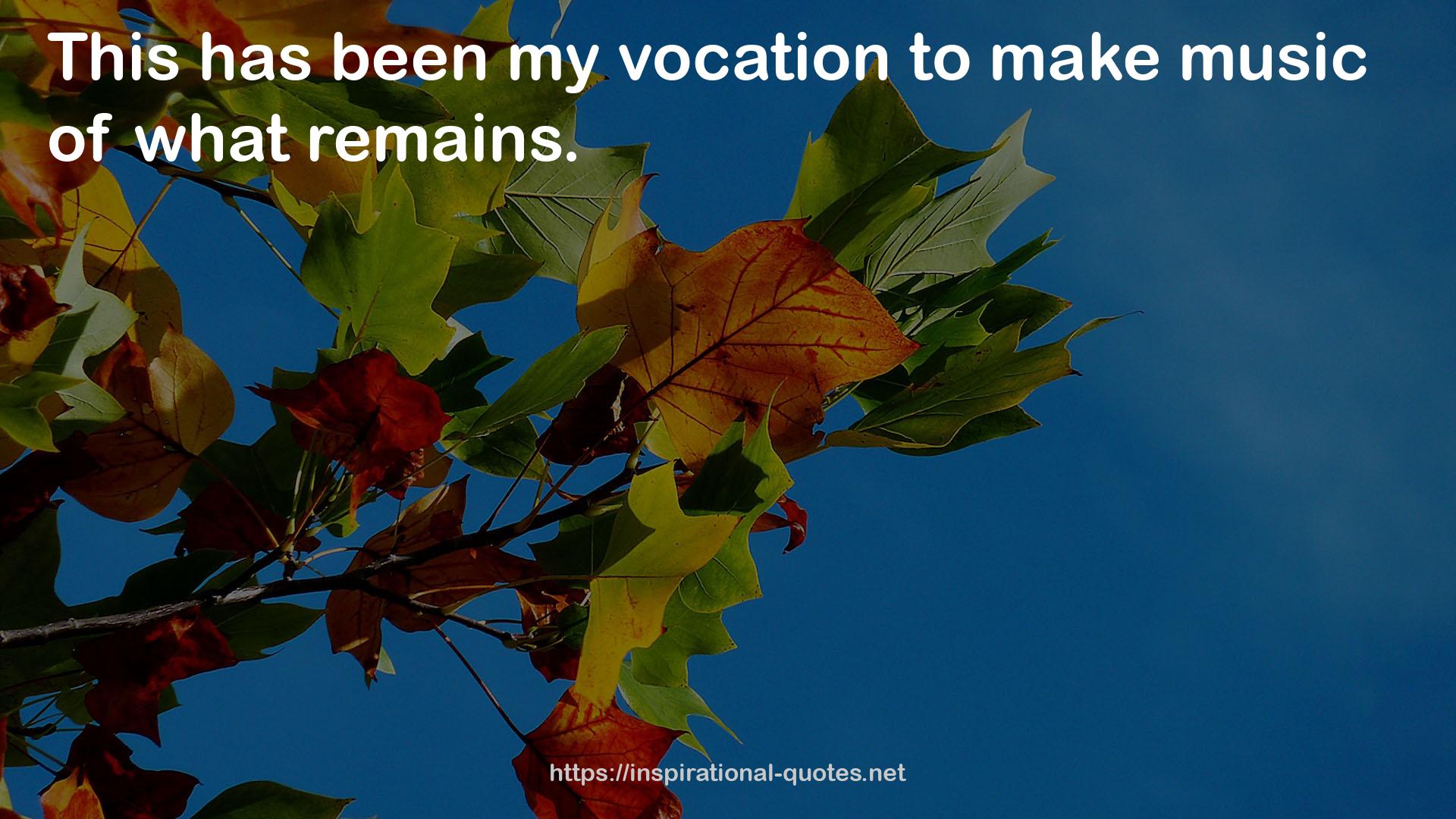 my vocation  QUOTES