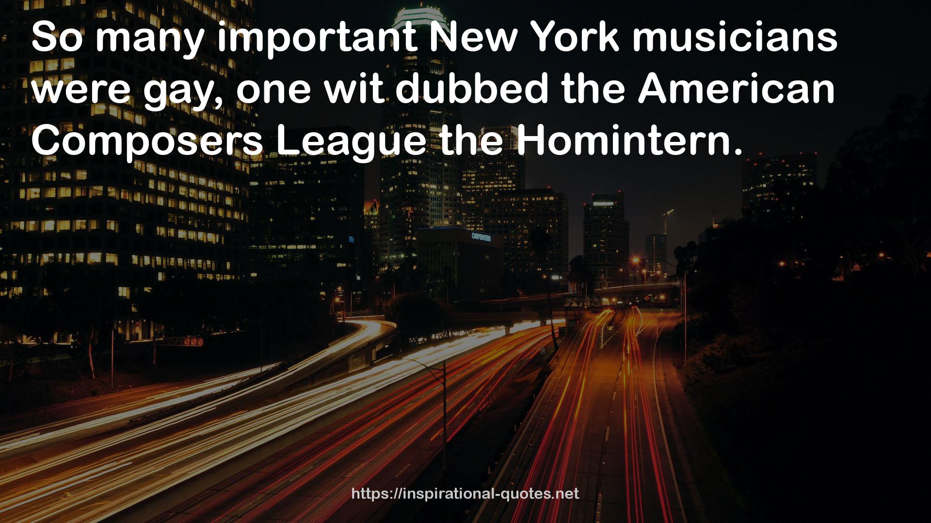 the American Composers League  QUOTES