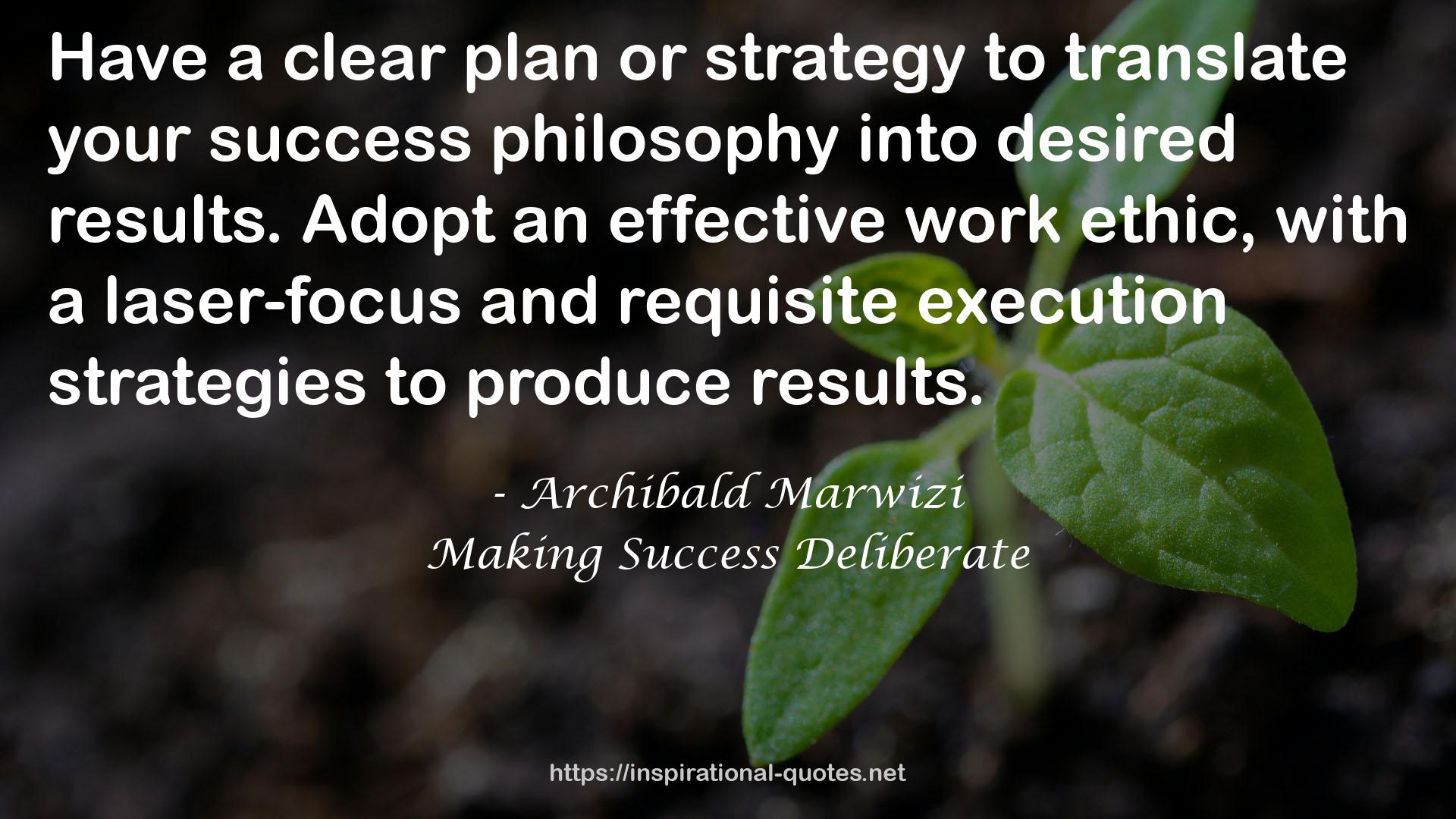 a laser-focus and requisite execution strategies  QUOTES