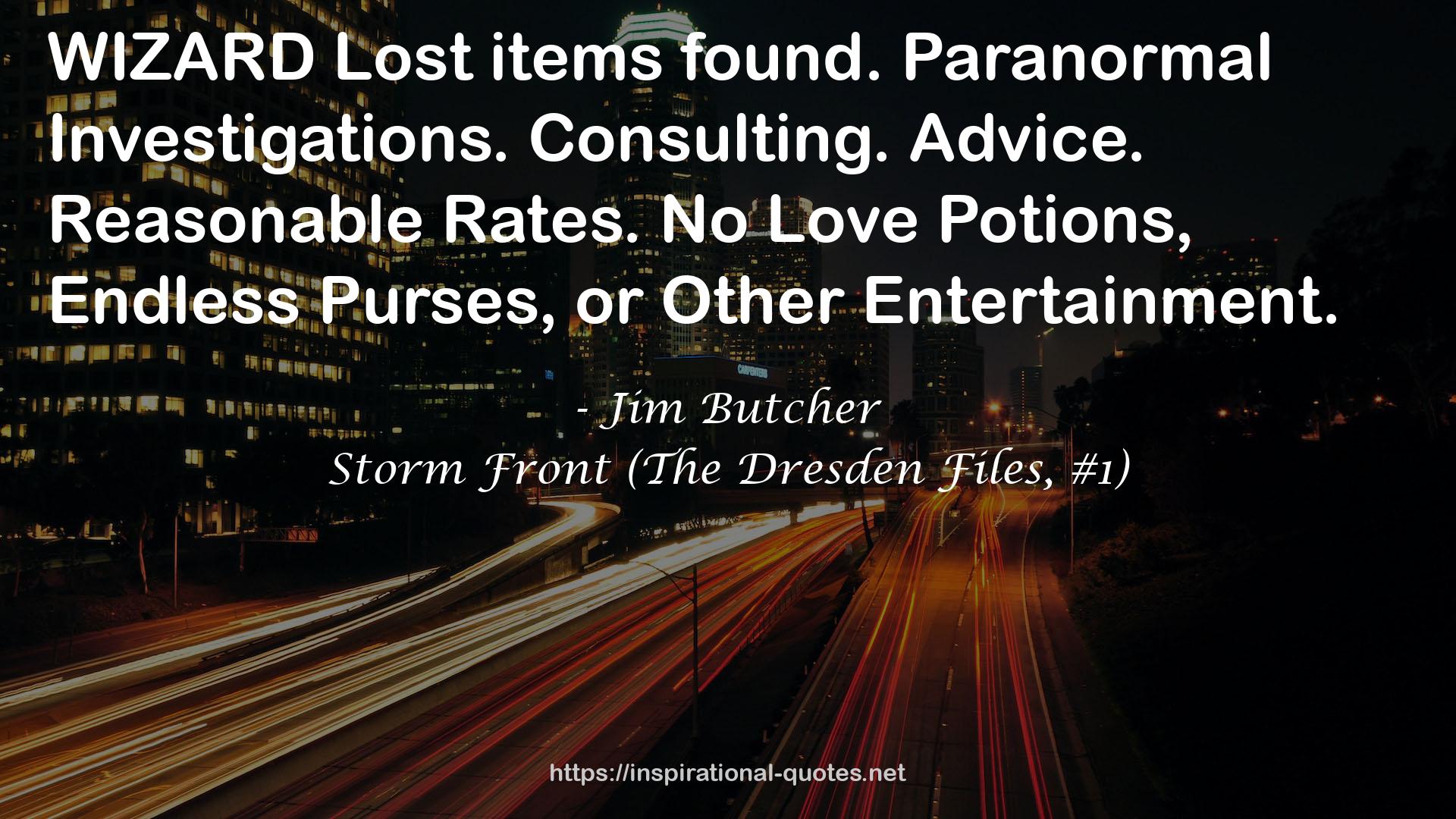 Storm Front (The Dresden Files, #1) QUOTES