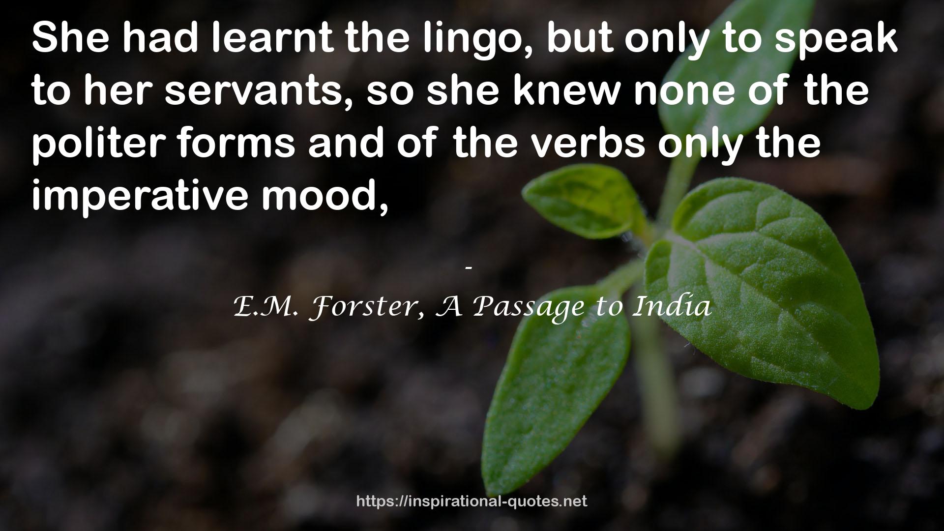 E.M. Forster, A Passage to India QUOTES