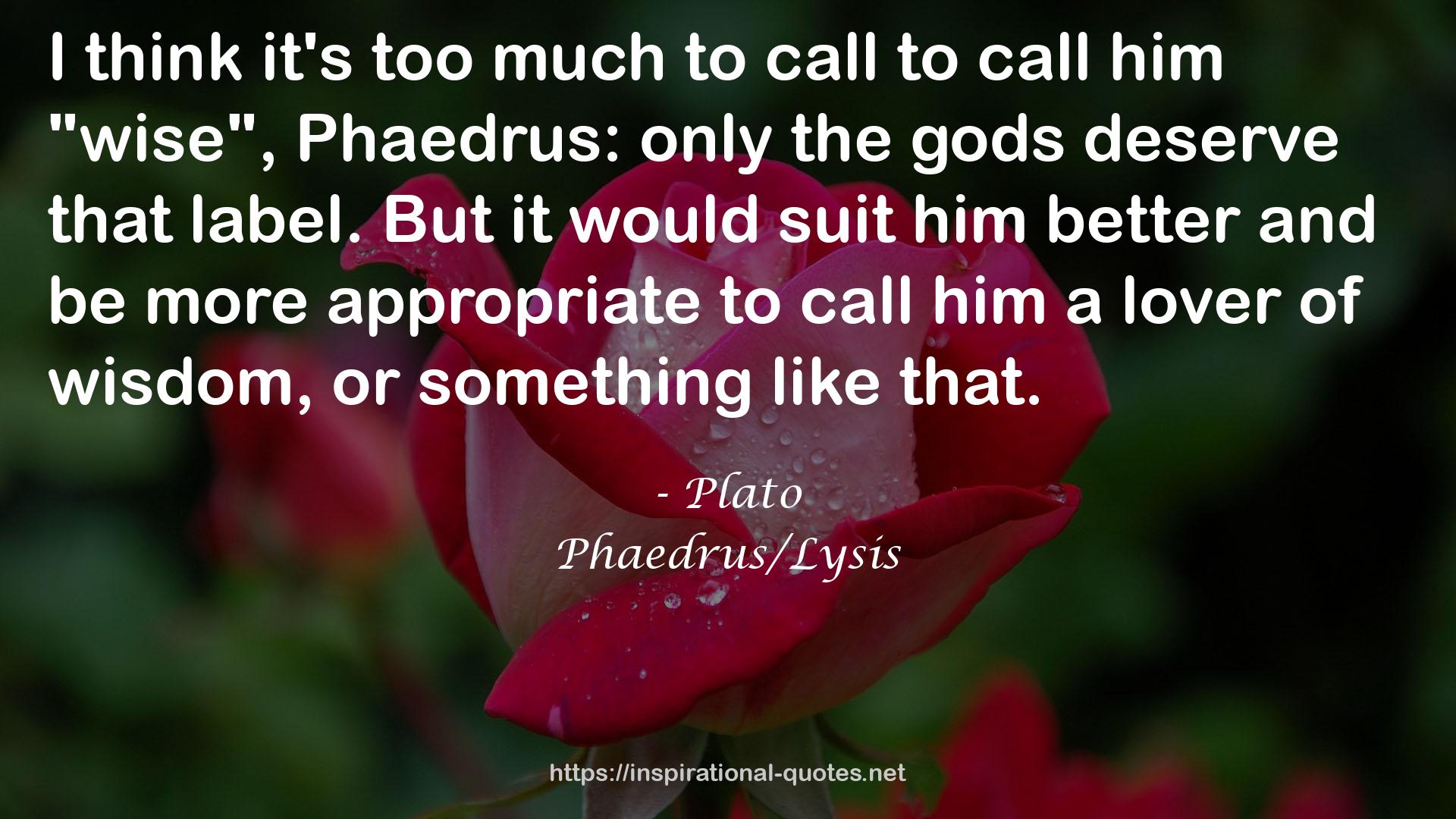 Phaedrus/Lysis QUOTES