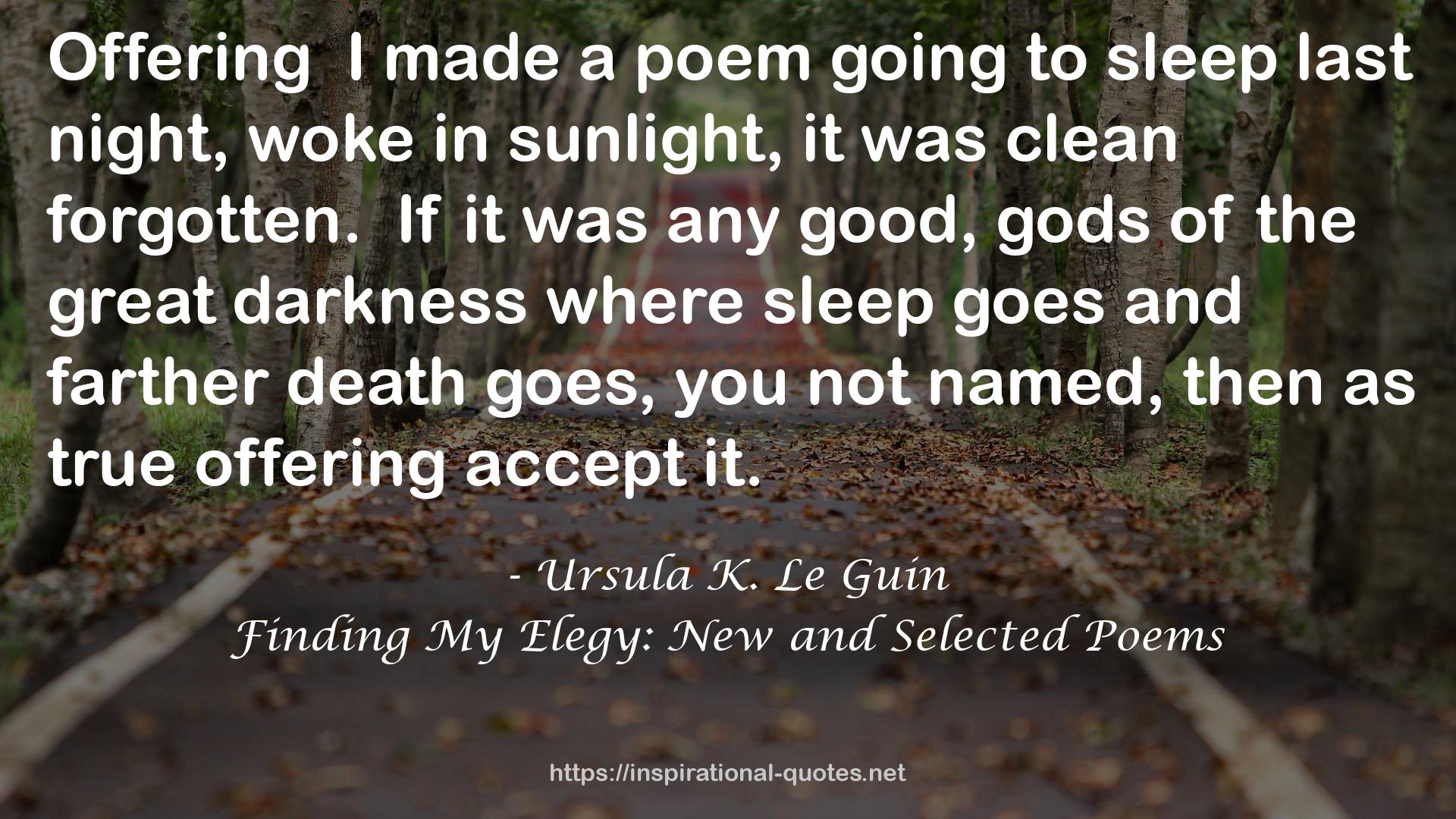Finding My Elegy: New and Selected Poems QUOTES