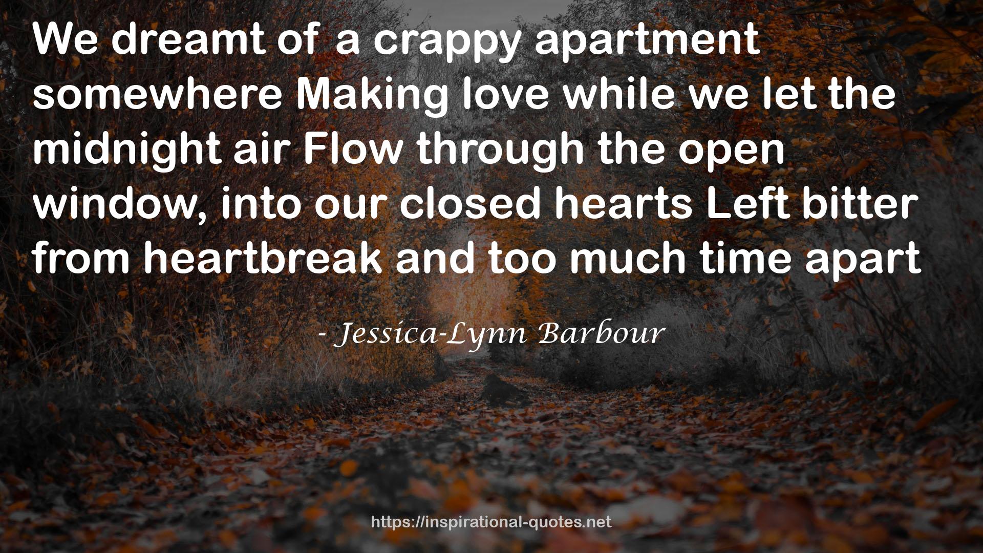 a crappy apartment somewhereMaking love  QUOTES