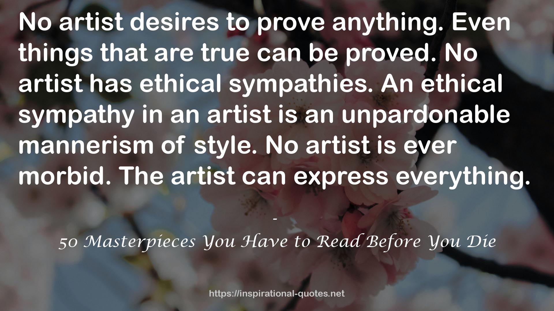 50 Masterpieces You Have to Read Before You Die QUOTES