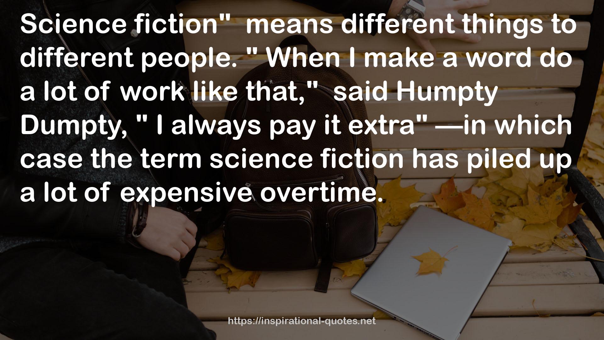 the term science fiction  QUOTES