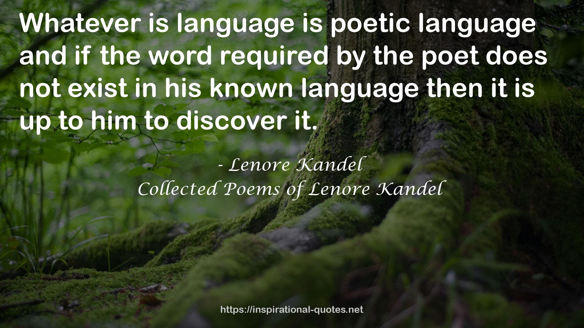 Collected Poems of Lenore Kandel QUOTES