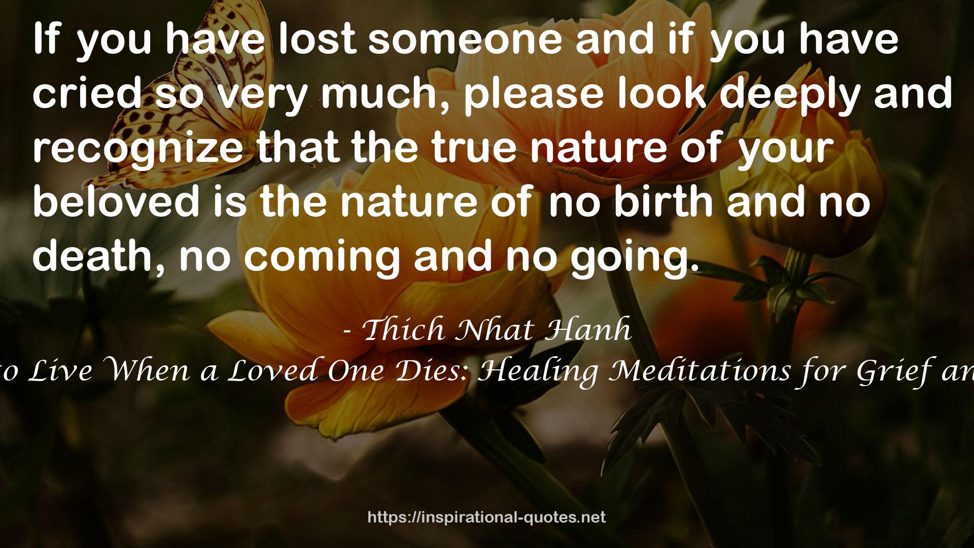How to Live When a Loved One Dies: Healing Meditations for Grief and Loss QUOTES