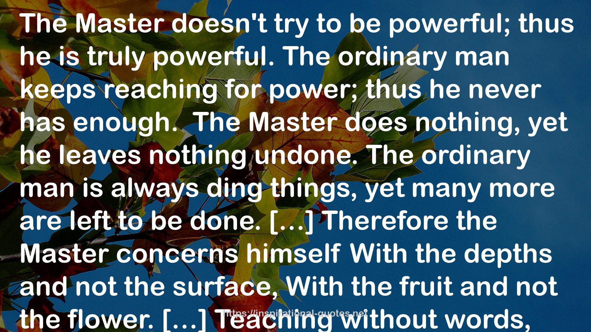 the Master’s  QUOTES