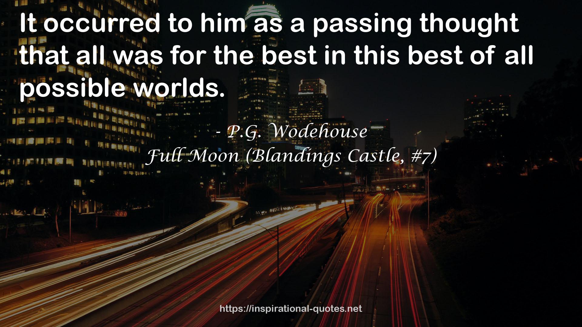 Full Moon (Blandings Castle, #7) QUOTES