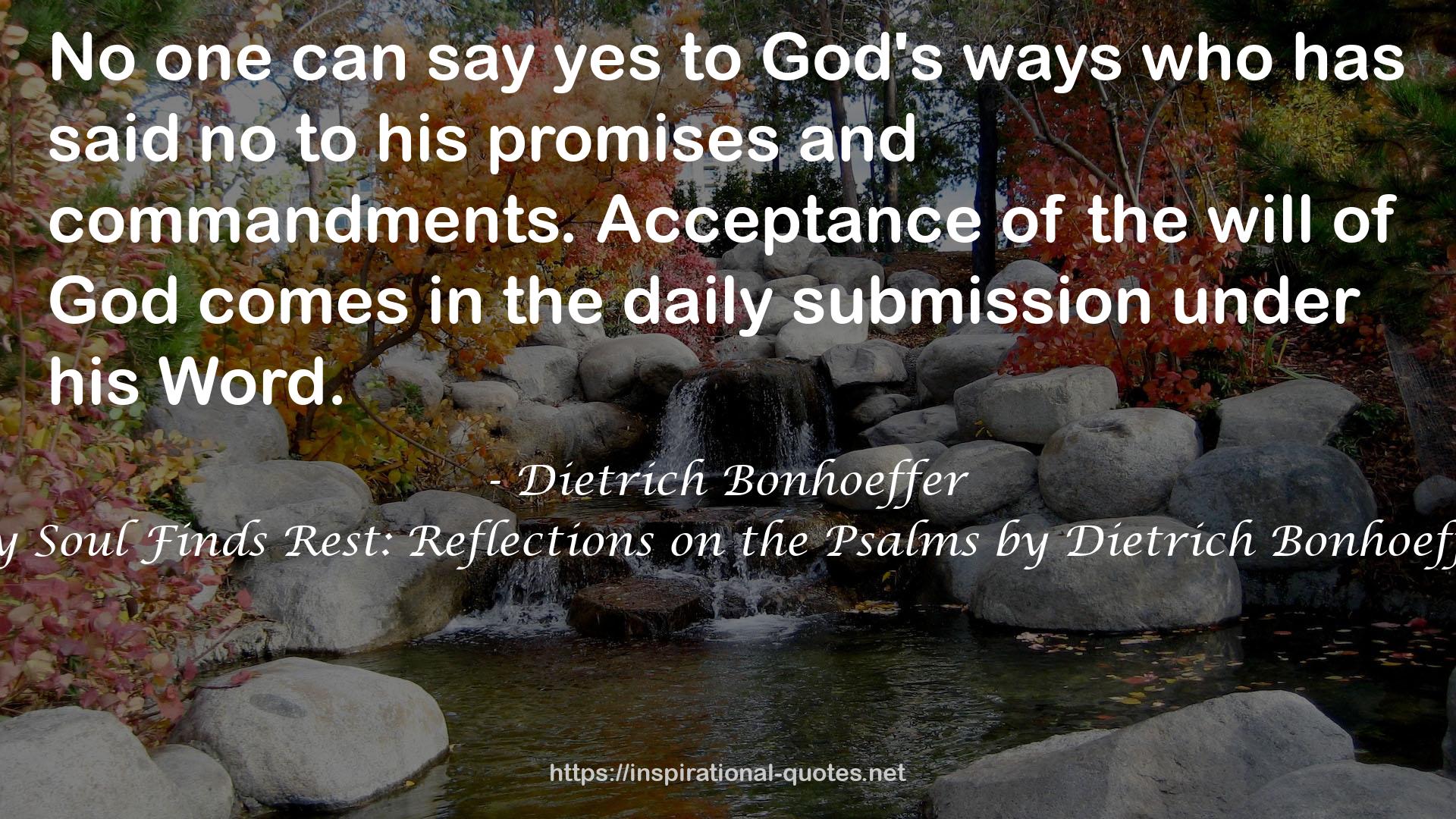 My Soul Finds Rest: Reflections on the Psalms by Dietrich Bonhoeffer QUOTES