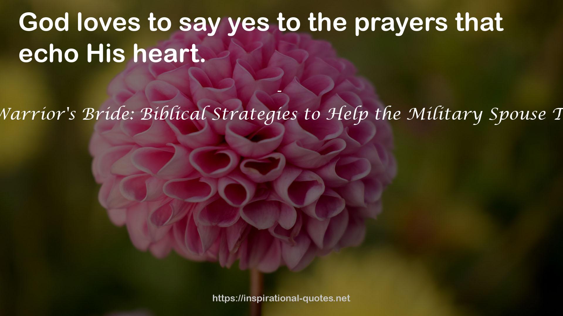 The Warrior's Bride: Biblical Strategies to Help the Military Spouse Thrive QUOTES