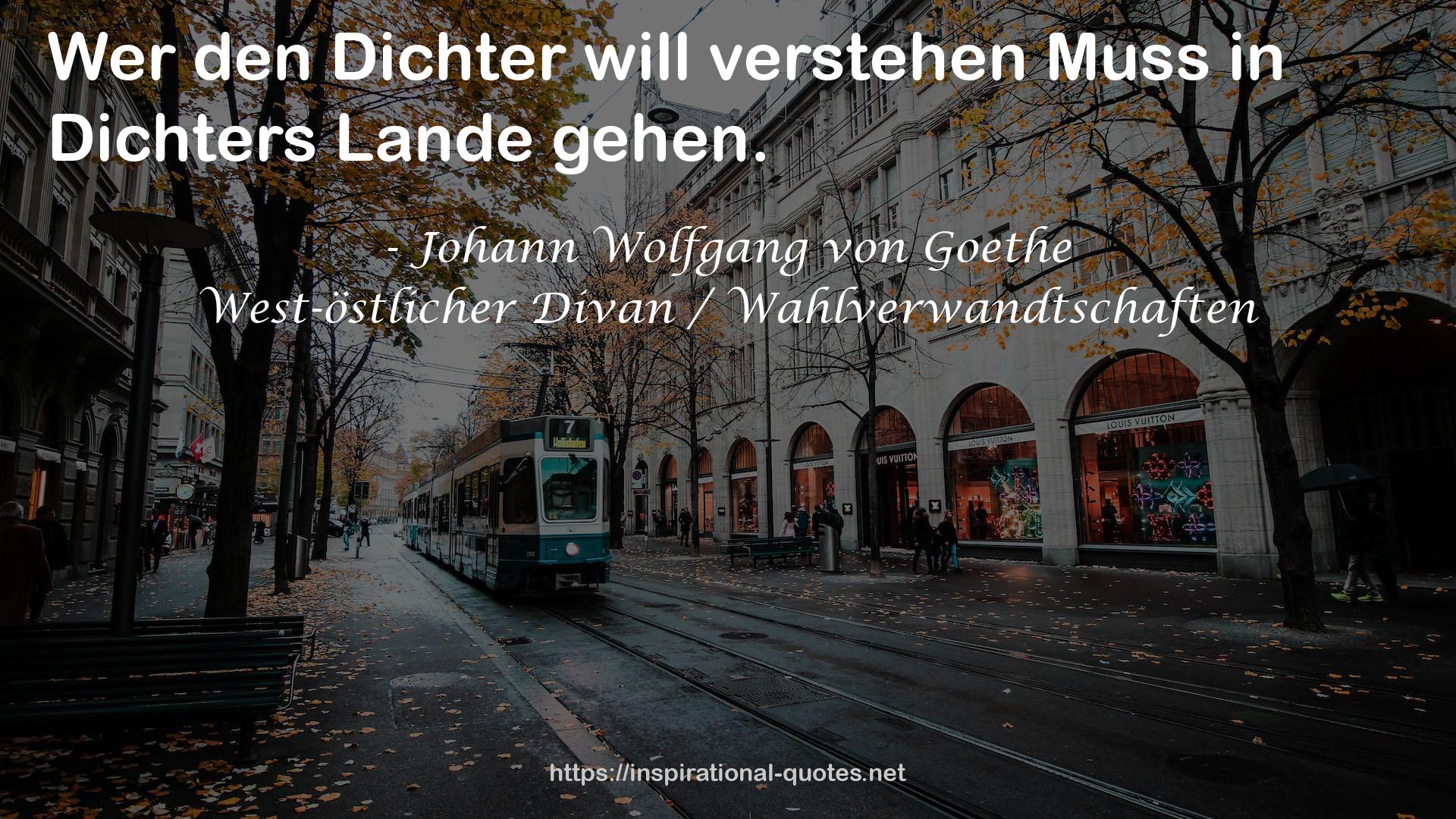 West-östlicher Divan / Wahlverwandtschaften QUOTES