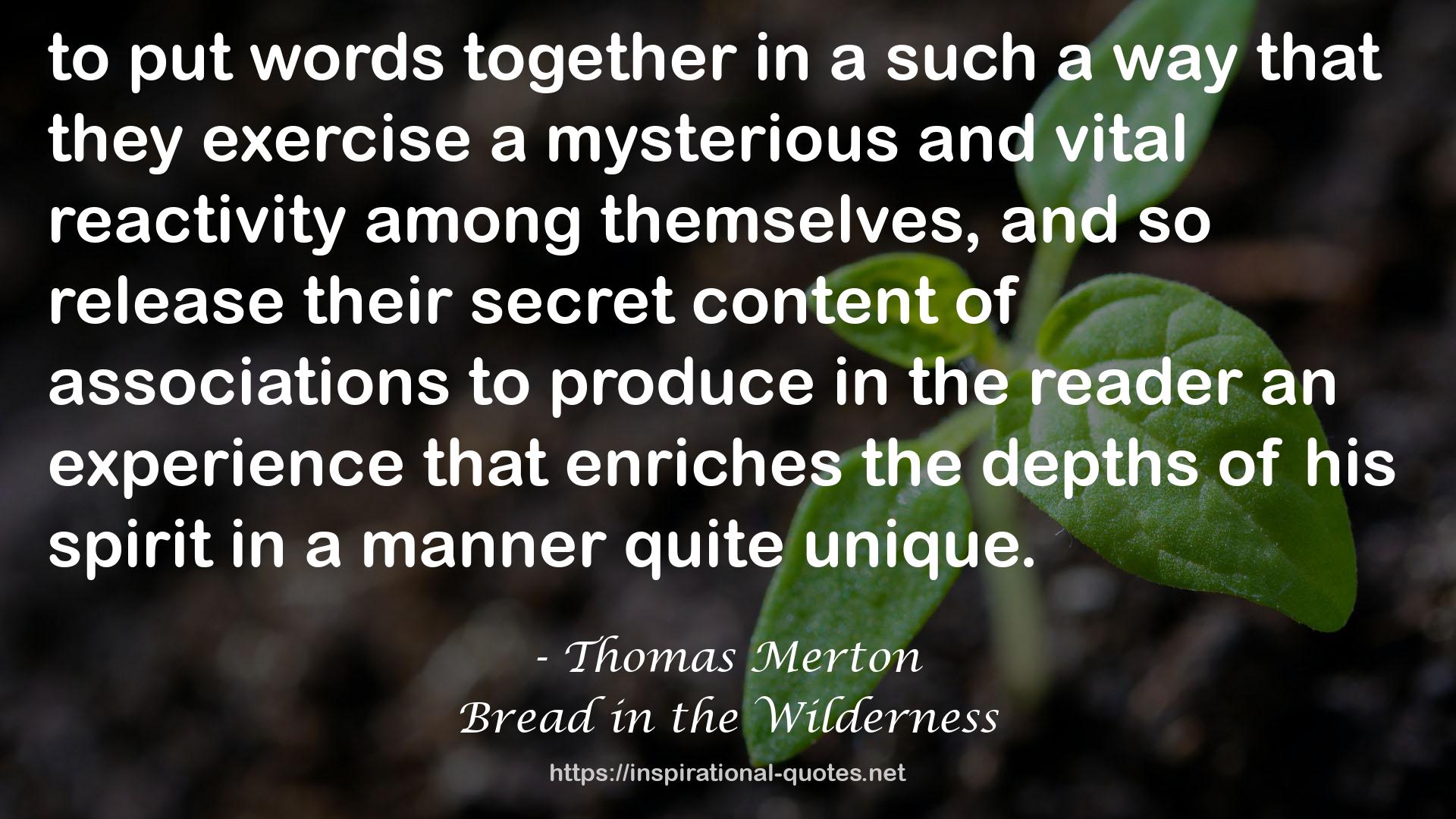 Bread in the Wilderness QUOTES