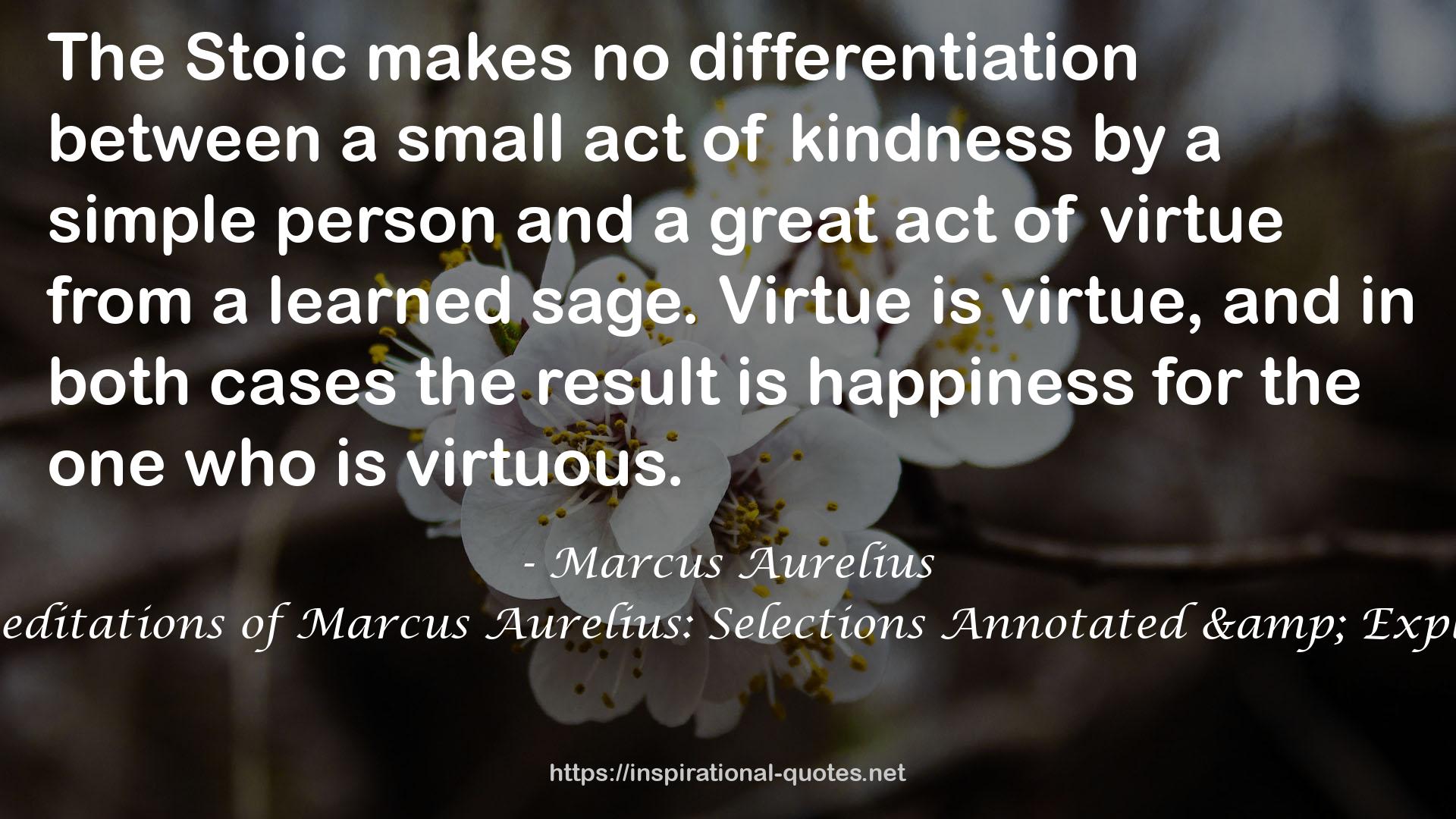 The Meditations of Marcus Aurelius: Selections Annotated & Explained QUOTES