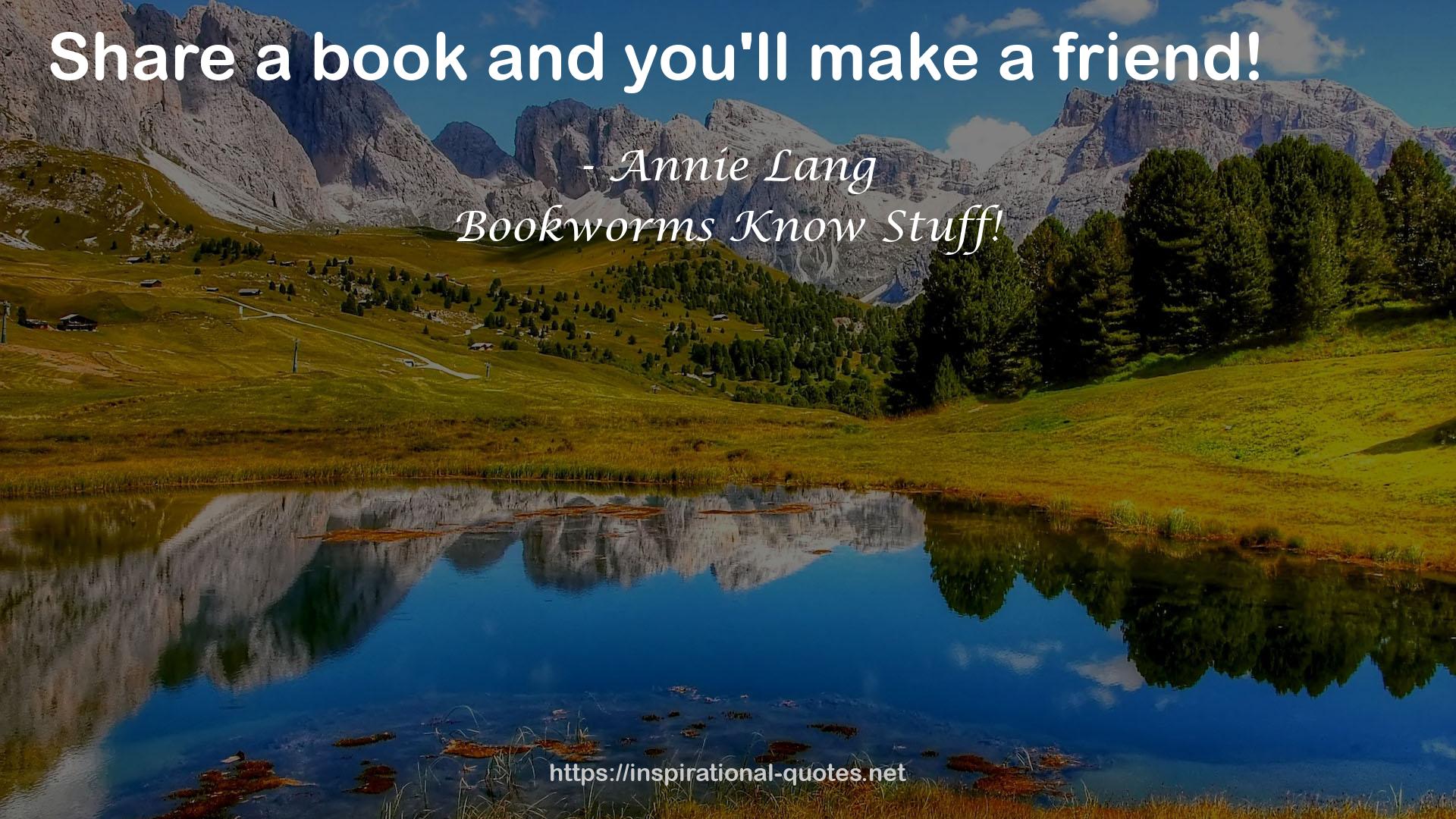 Annie Lang QUOTES