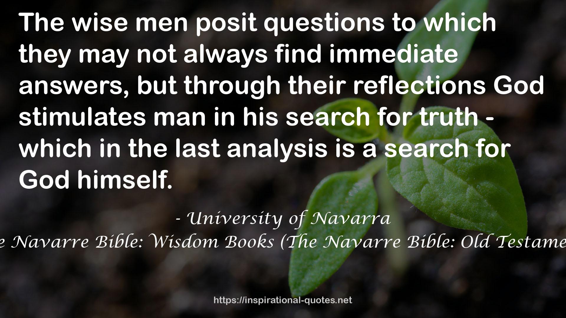 The Navarre Bible: Wisdom Books (The Navarre Bible: Old Testament) QUOTES