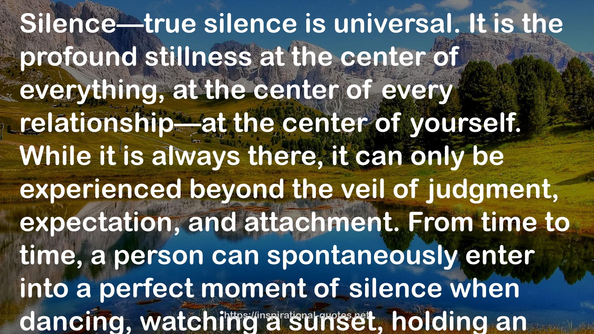 the profound stillness  QUOTES