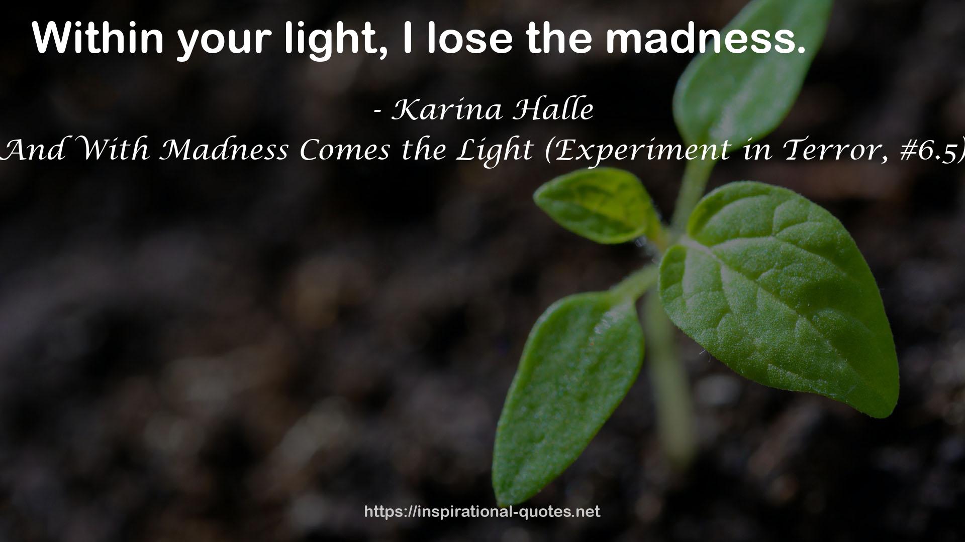 And With Madness Comes the Light (Experiment in Terror, #6.5) QUOTES