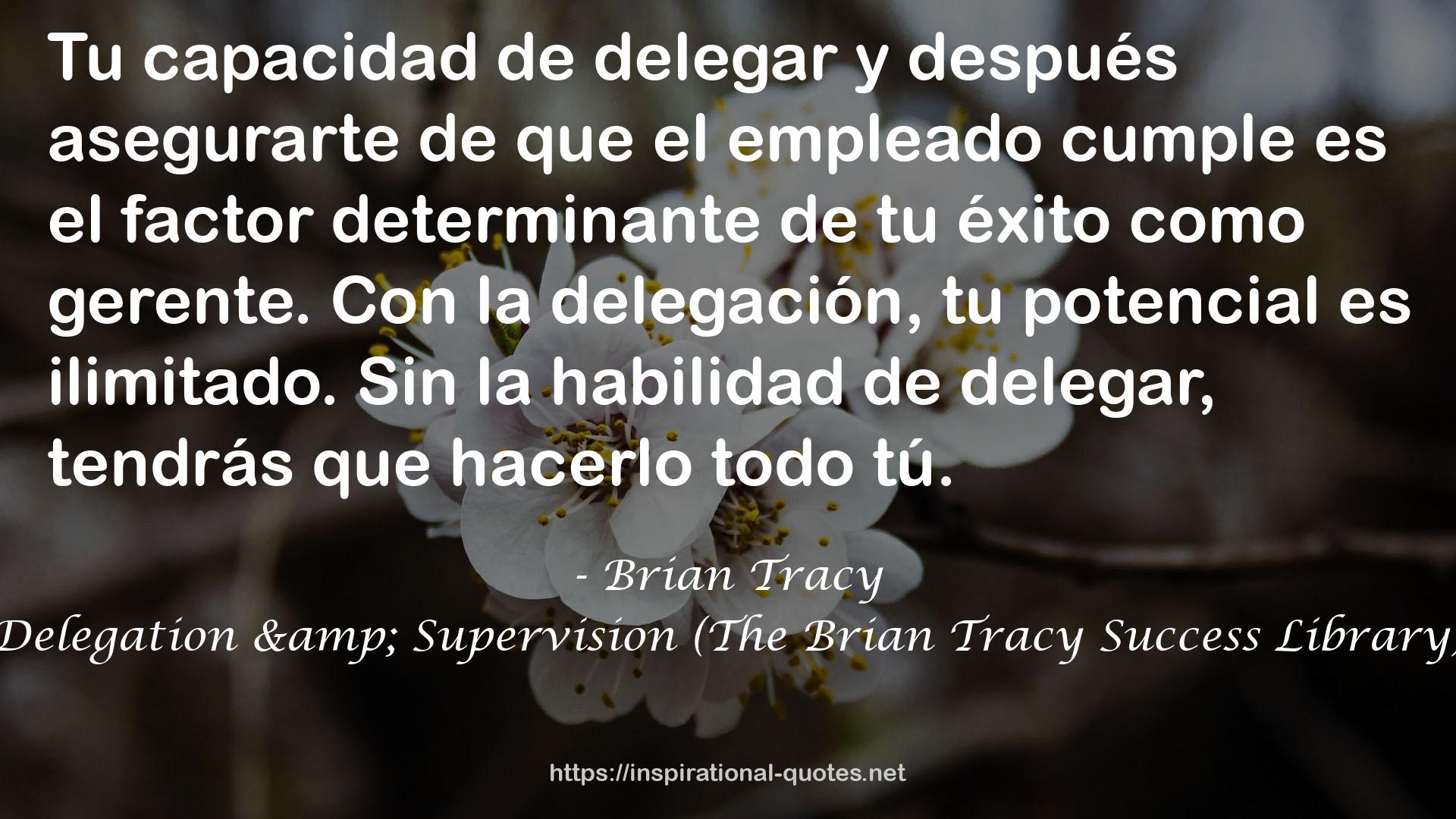 Delegation & Supervision (The Brian Tracy Success Library) QUOTES
