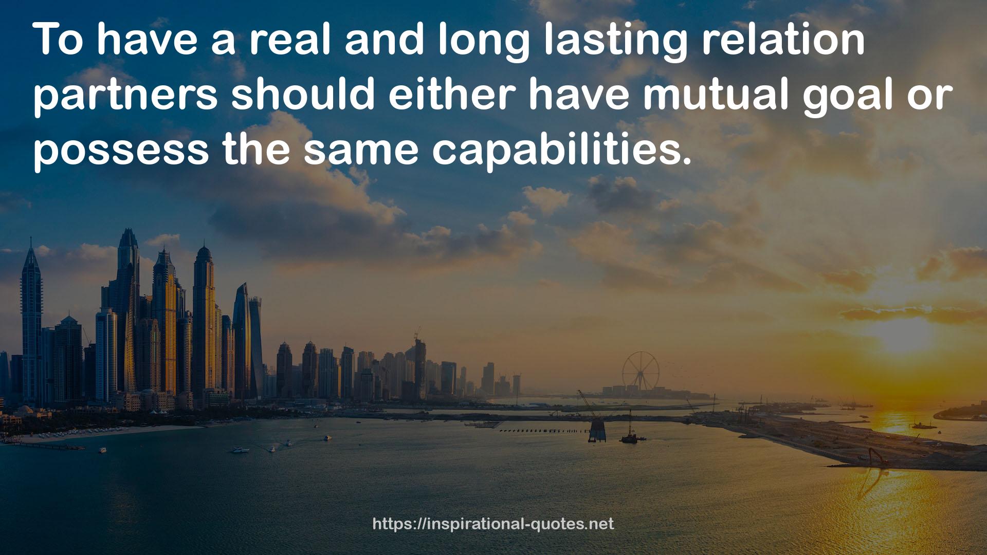 a real and long lasting relation partners  QUOTES