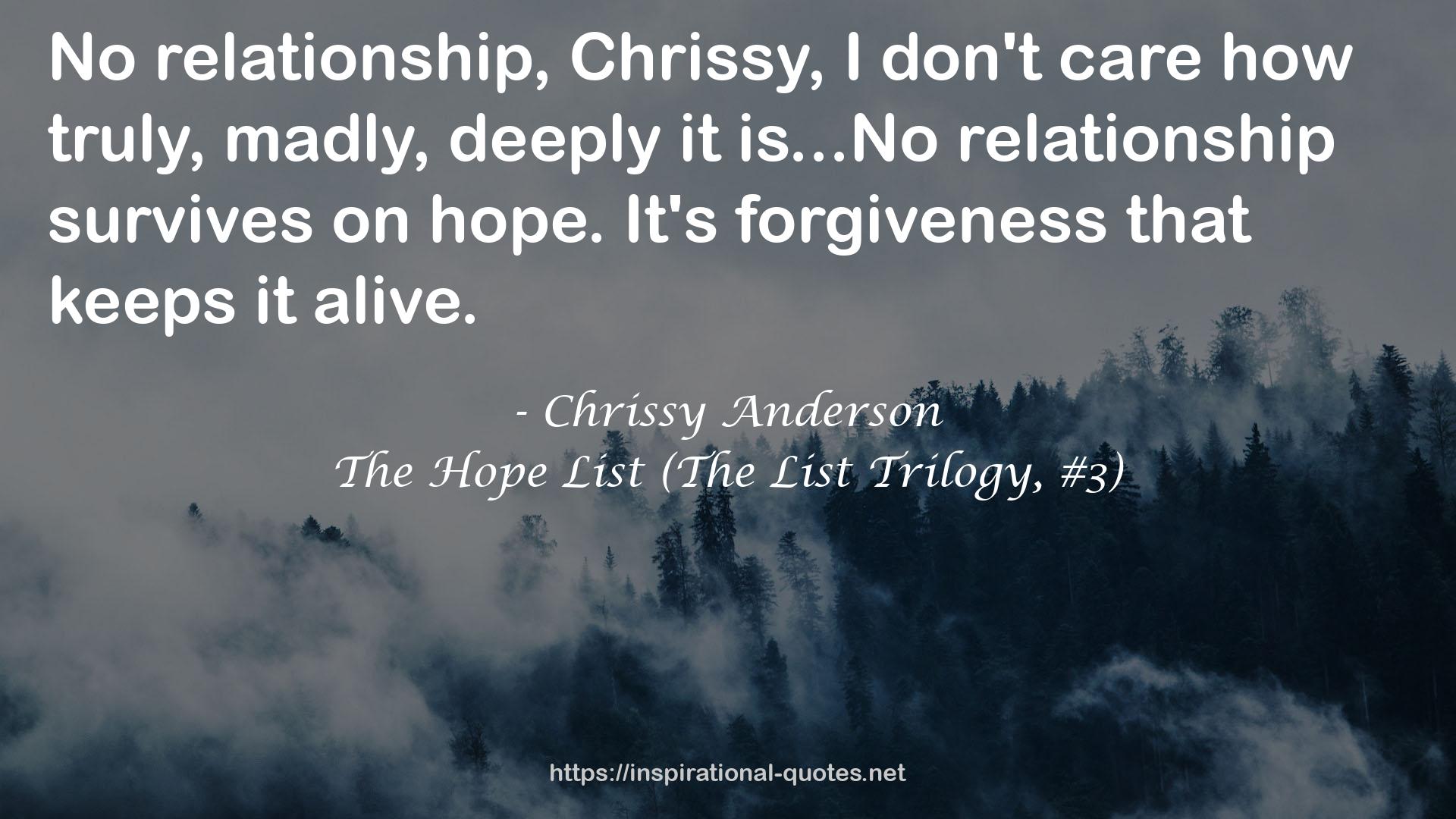 The Hope List (The List Trilogy, #3) QUOTES