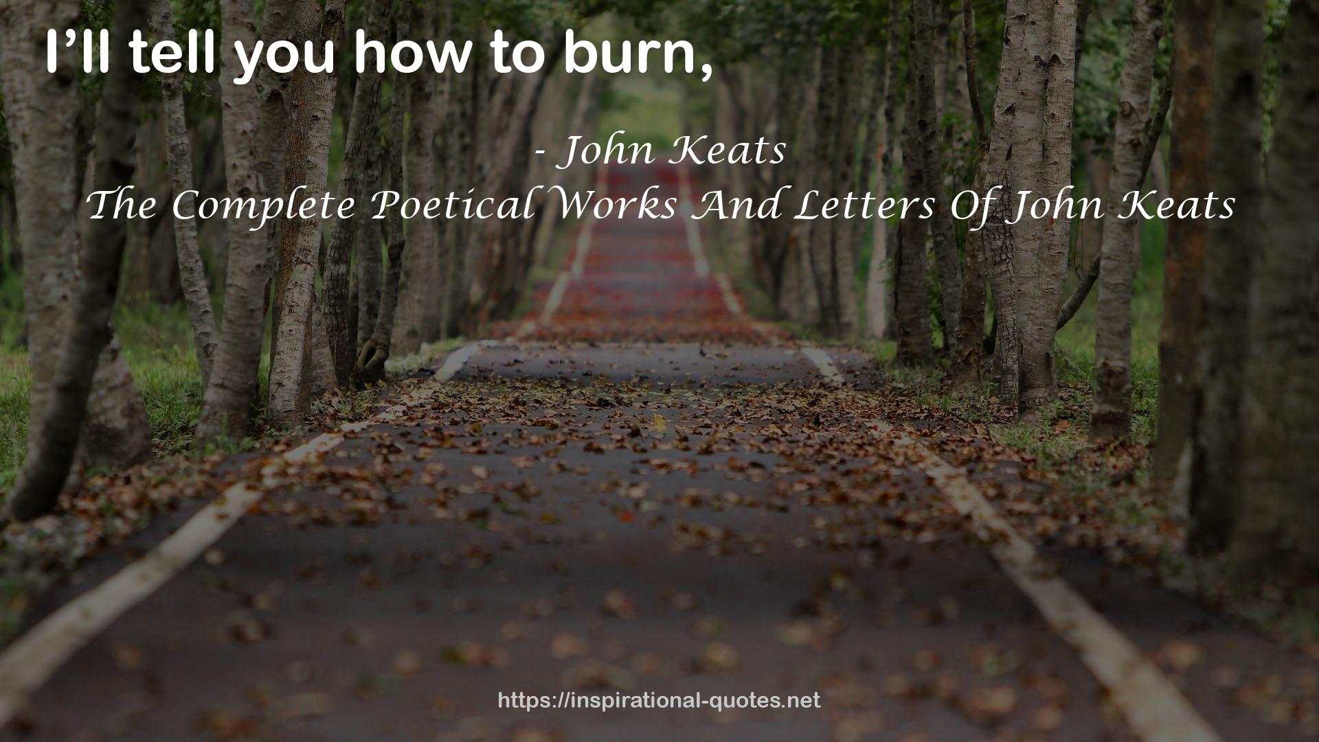 The Complete Poetical Works And Letters Of John Keats QUOTES