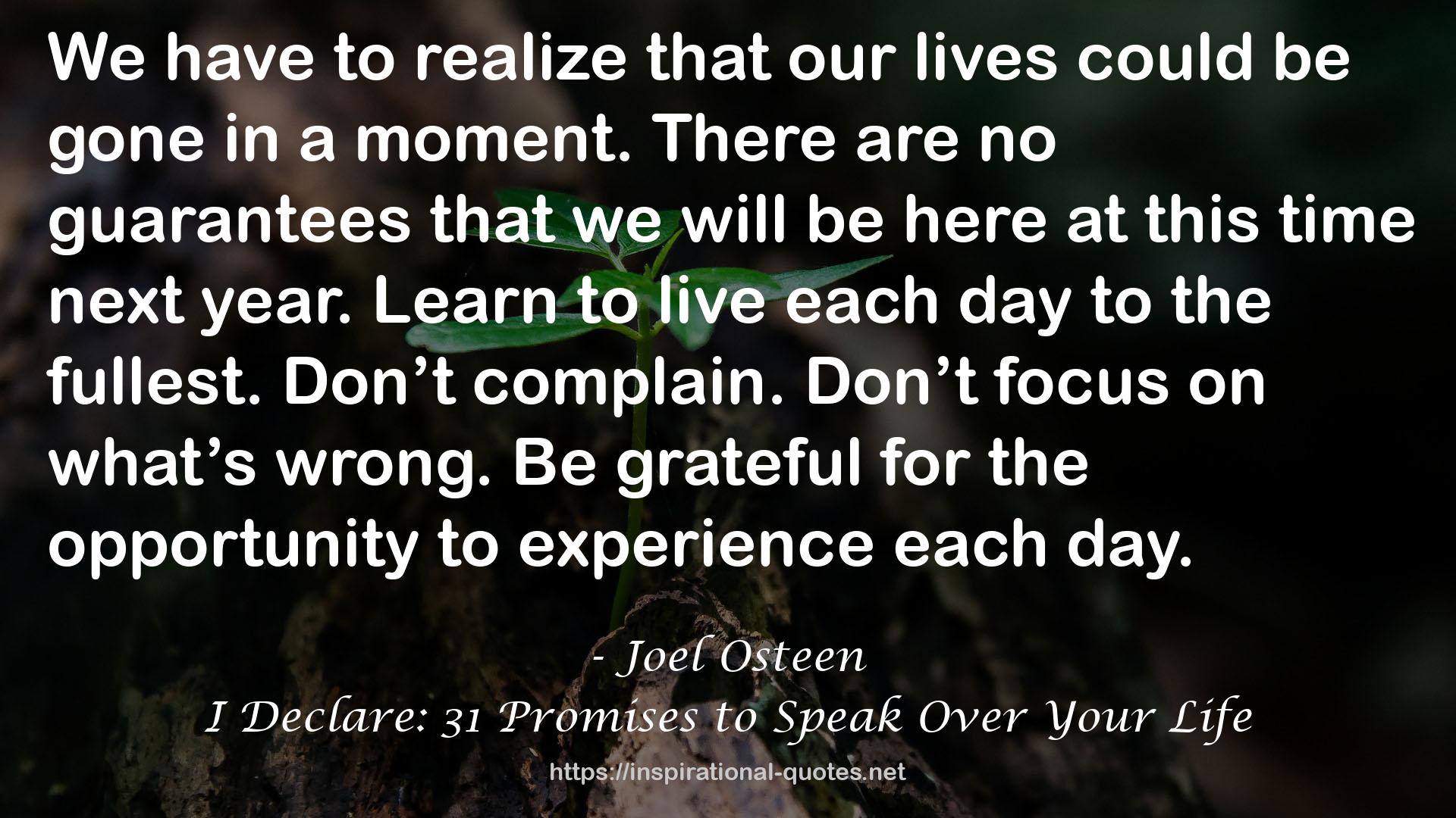 I Declare: 31 Promises to Speak Over Your Life QUOTES