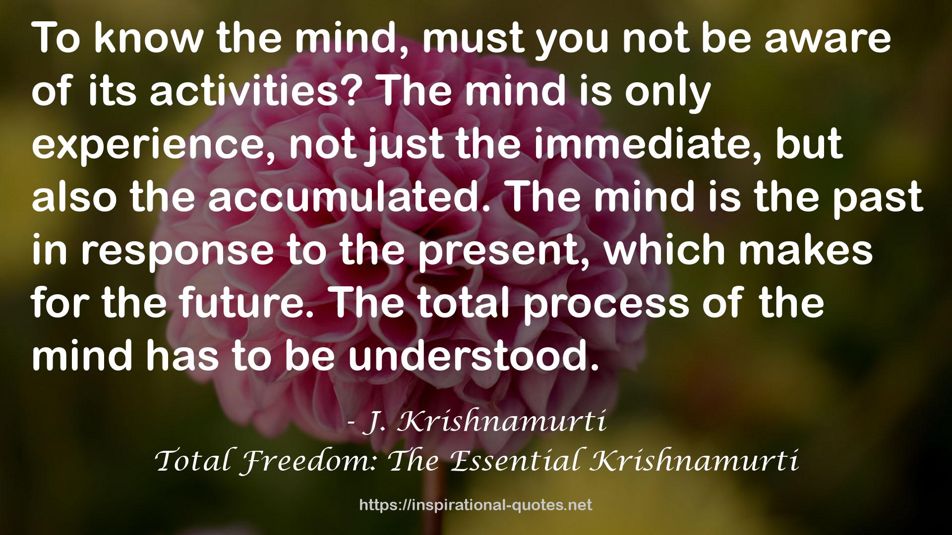 Total Freedom: The Essential Krishnamurti QUOTES