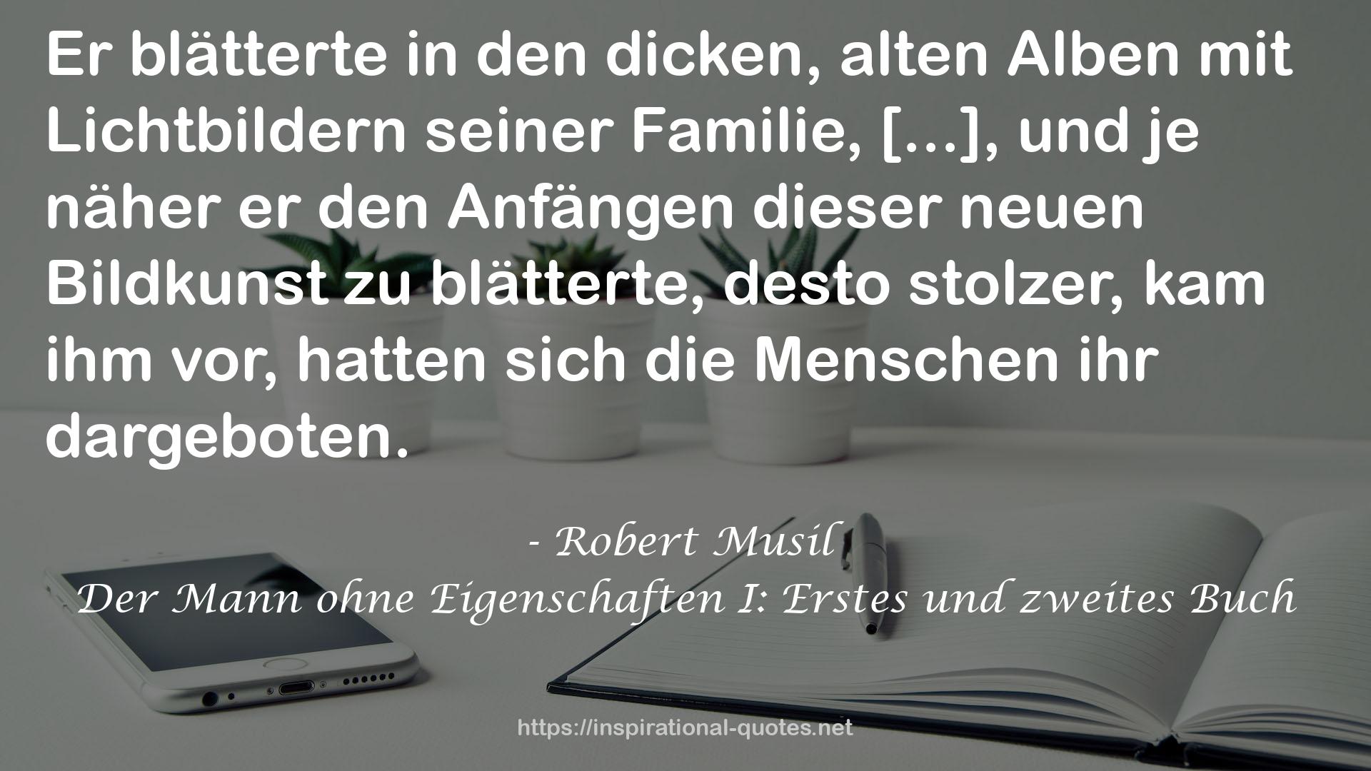 Der Mann ohne Eigenschaften I: Erstes und zweites Buch QUOTES