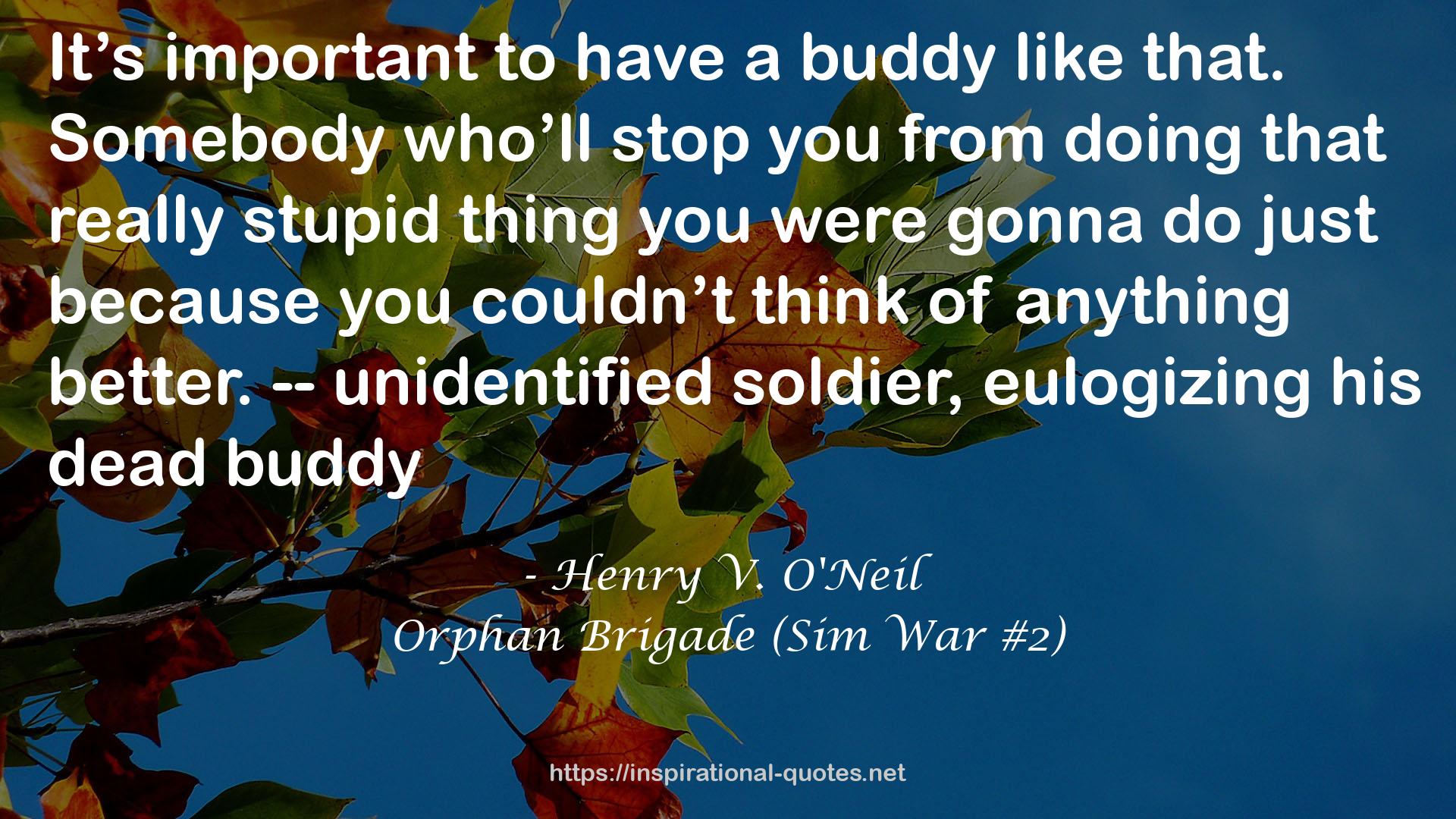 Orphan Brigade (Sim War #2) QUOTES