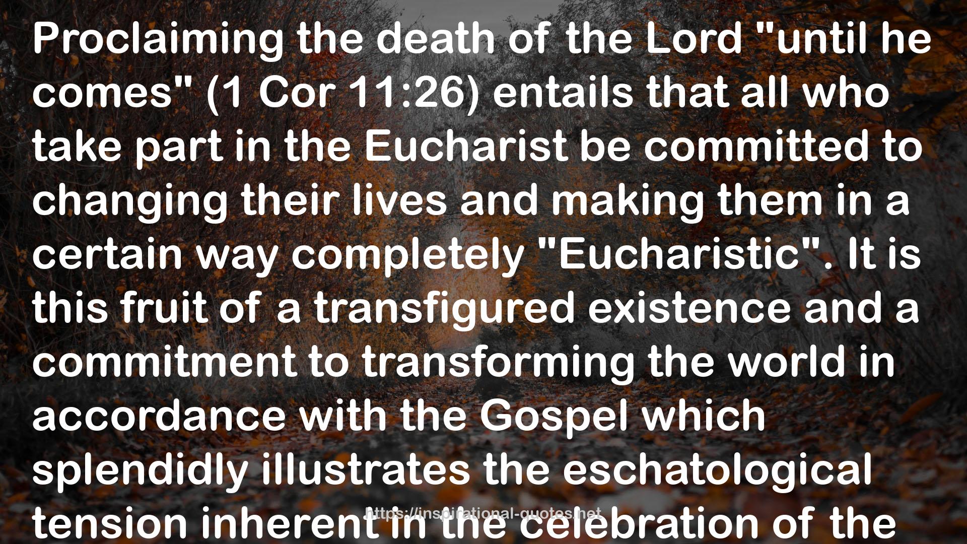 Ecclesia de Eucharistia: On the Eucharist in Its Relationship to the Church QUOTES