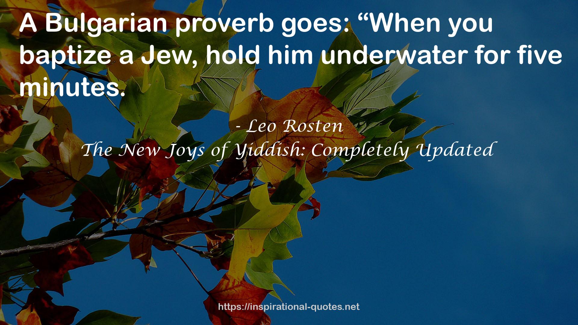 The New Joys of Yiddish: Completely Updated QUOTES