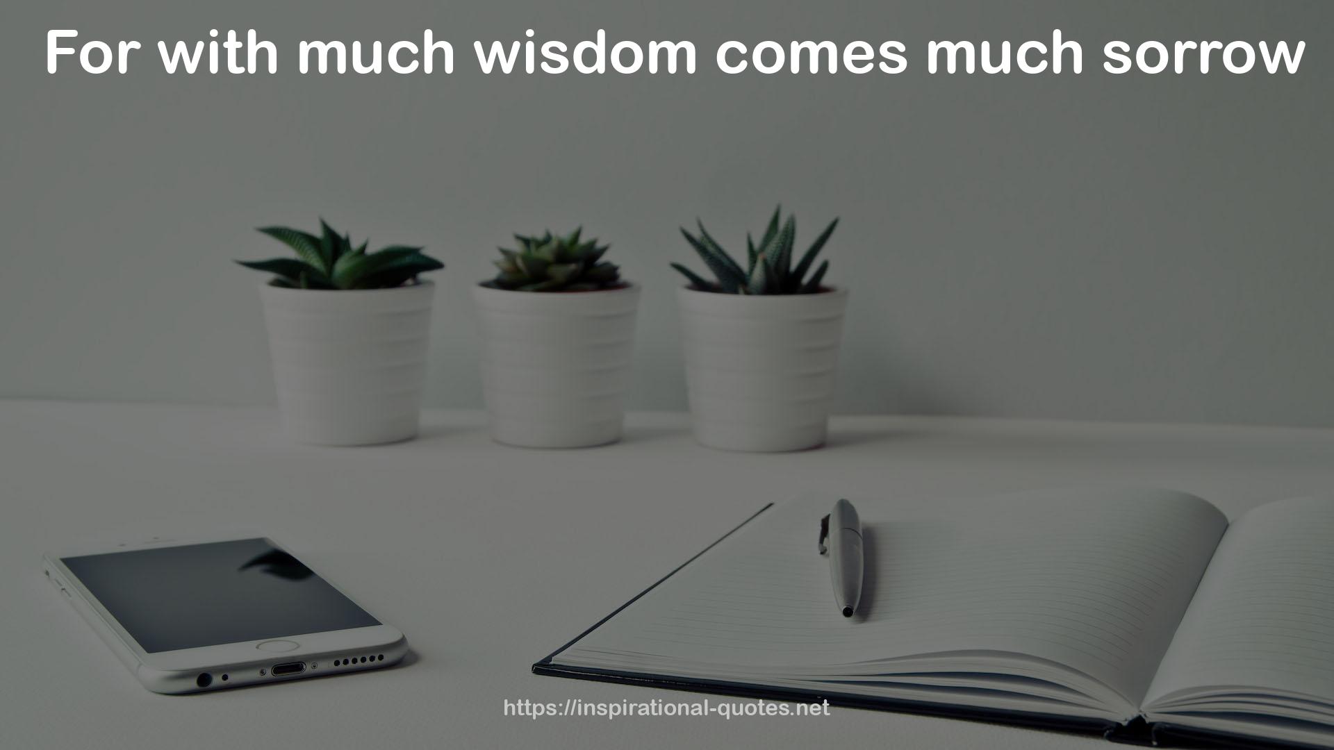 much wisdom  QUOTES