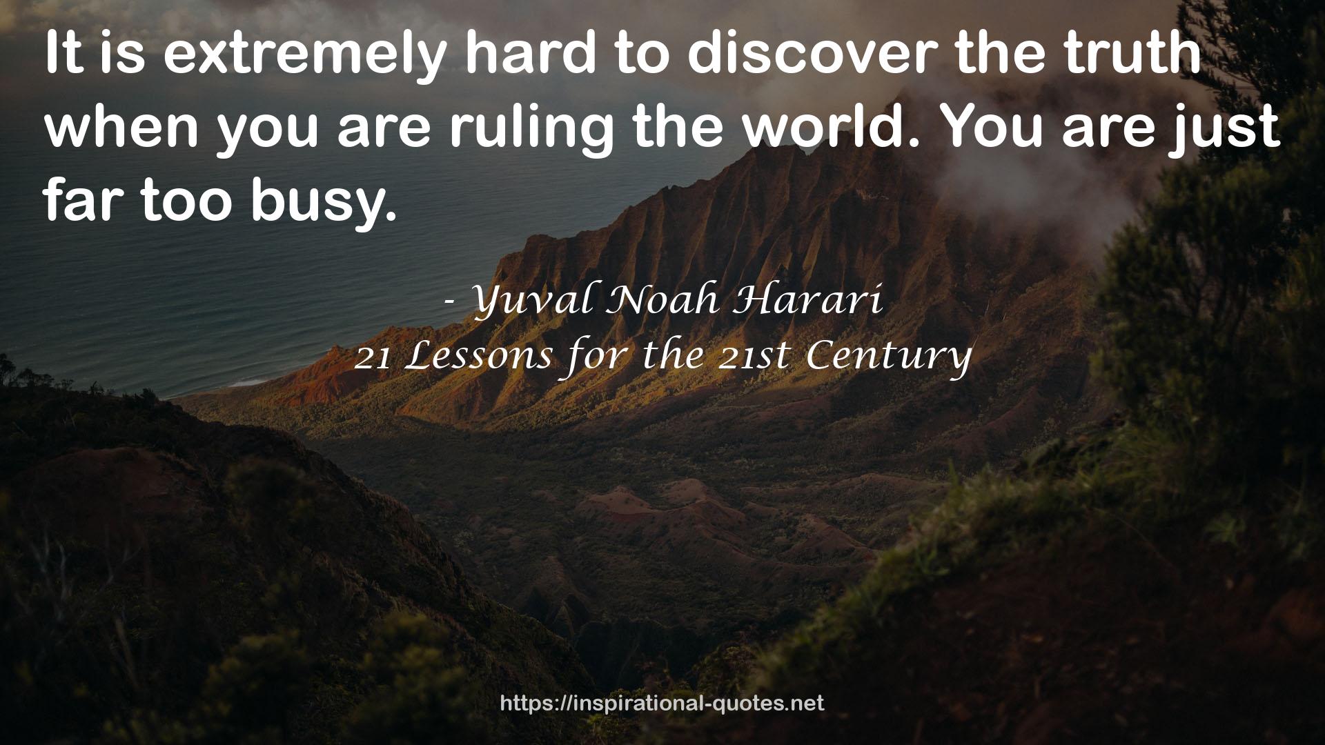 21 Lessons for the 21st Century QUOTES