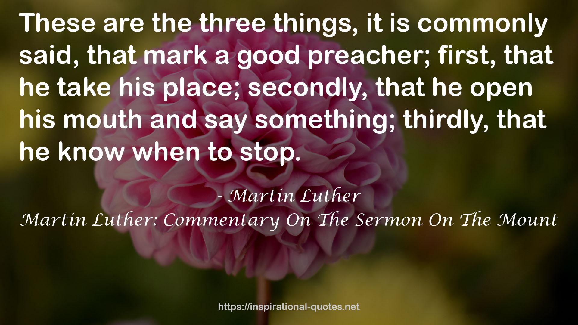 Martin Luther: Commentary On The Sermon On The Mount QUOTES