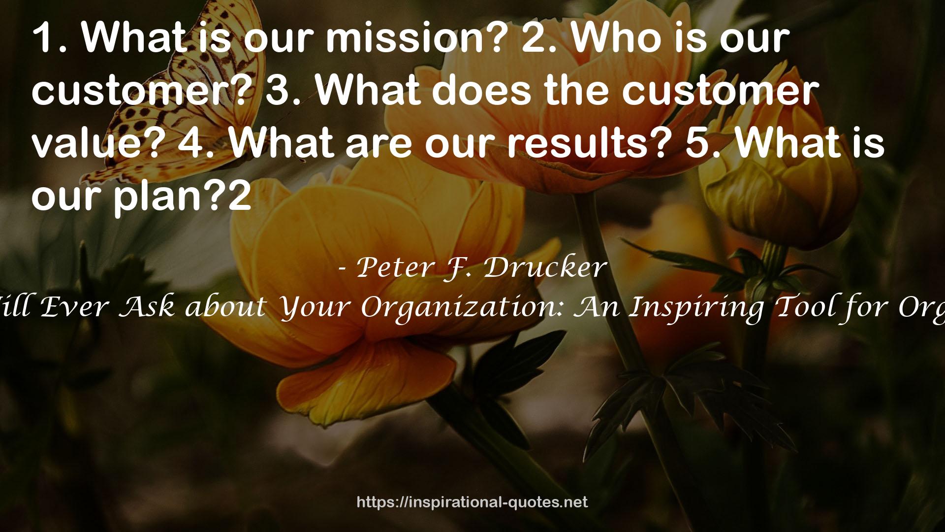 The Five Most Important Questions You Will Ever Ask about Your Organization: An Inspiring Tool for Organizations and the People Who Lead Them QUOTES